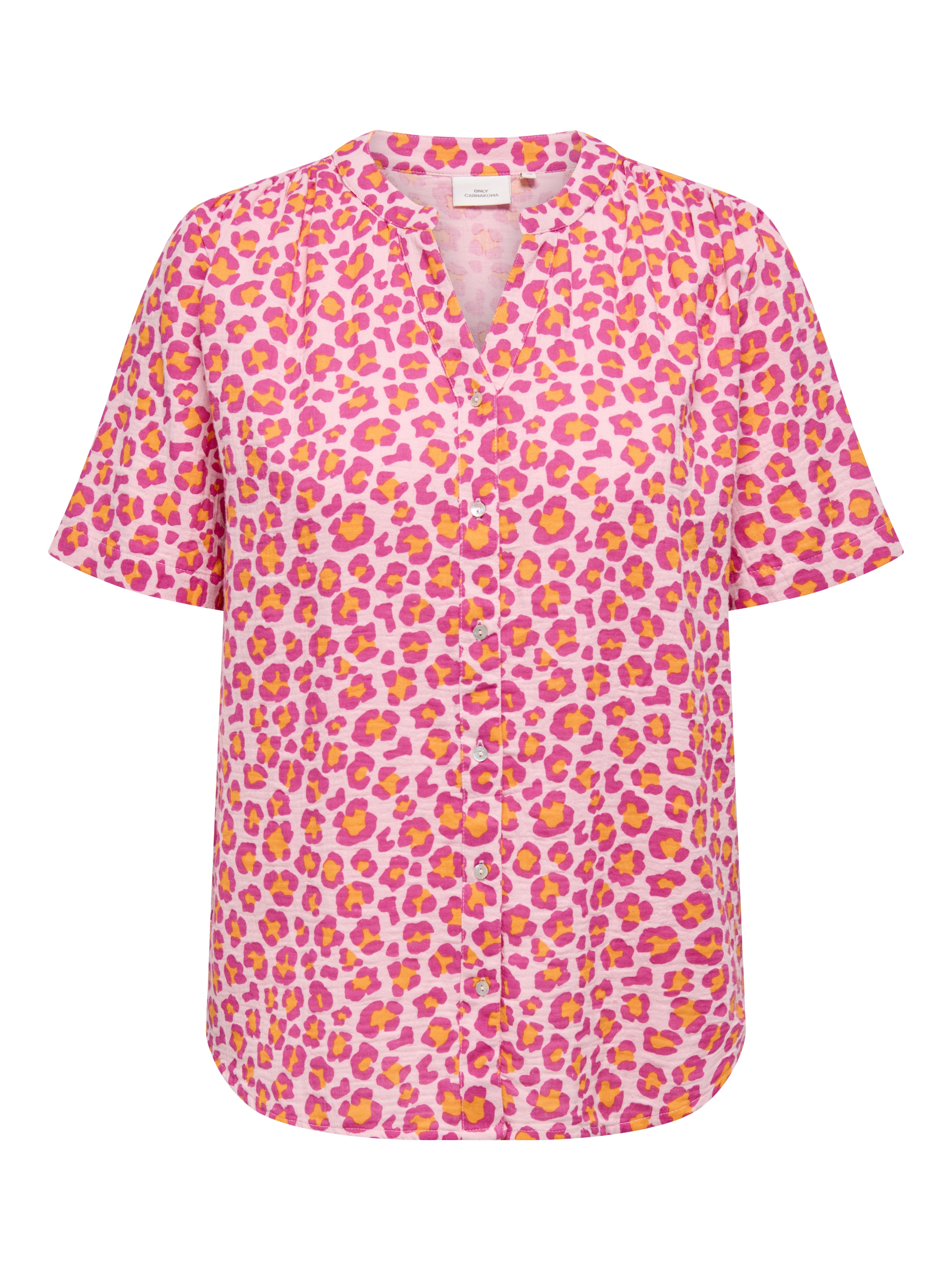 ONLY CARMAKOMA Kurzarmbluse »CARTHYRA LIFE S/S BUTTON TOP WVN«