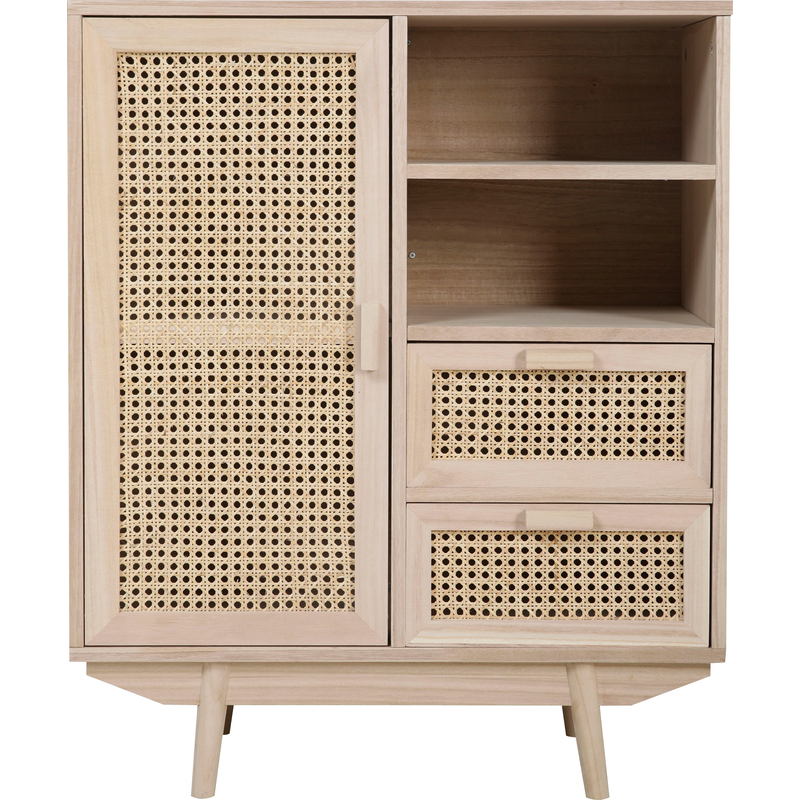 SALESFEVER Sideboard »Vejle Moderne Kommode mit Stil« Kommode mit Rattan- und Wiener Geflecht-Details Natur