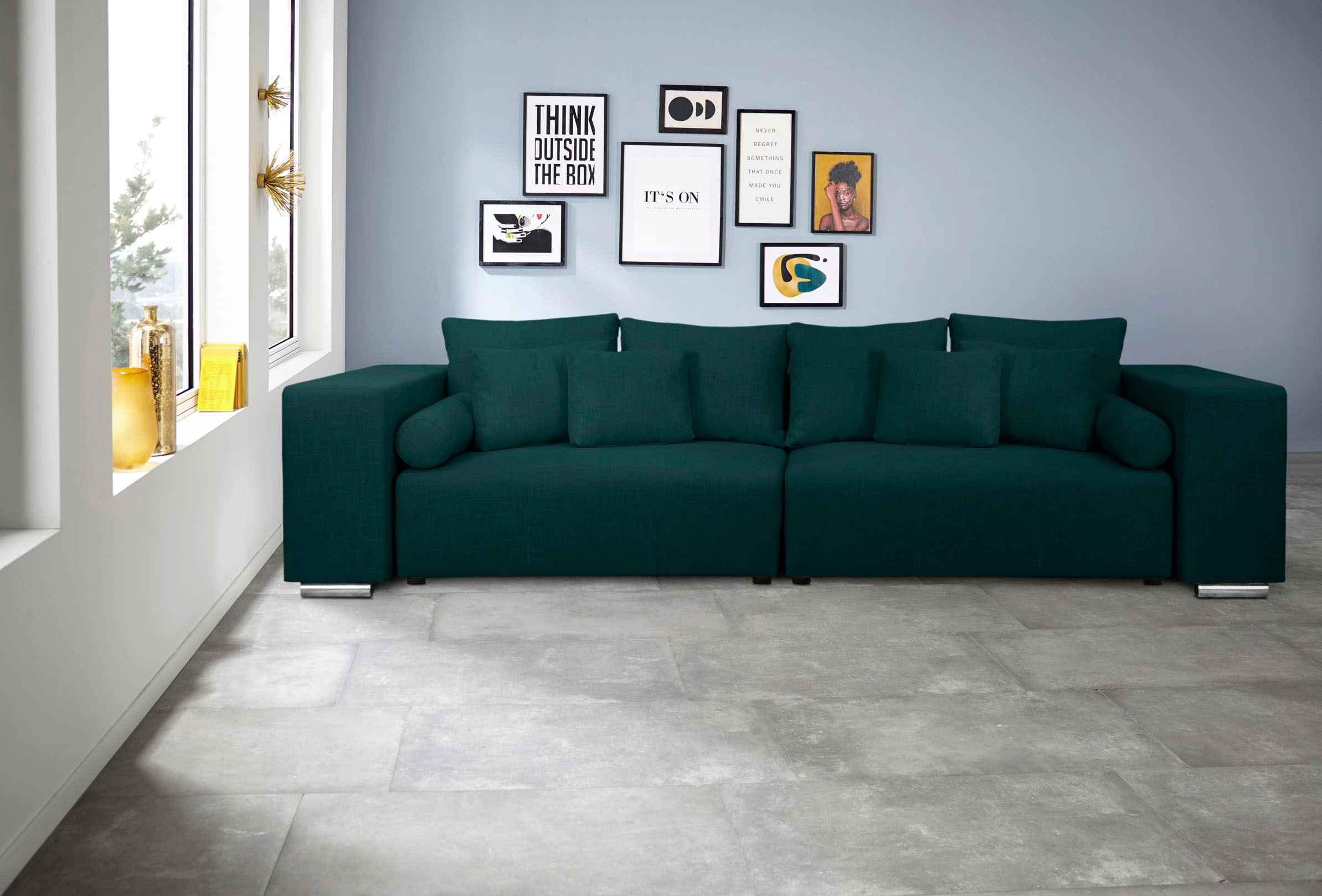 INOSIGN Big-Sofa »Aliya«, incl. Bettfunktion und Bettkasten, Breite 290 cm,incl. Zierkissen