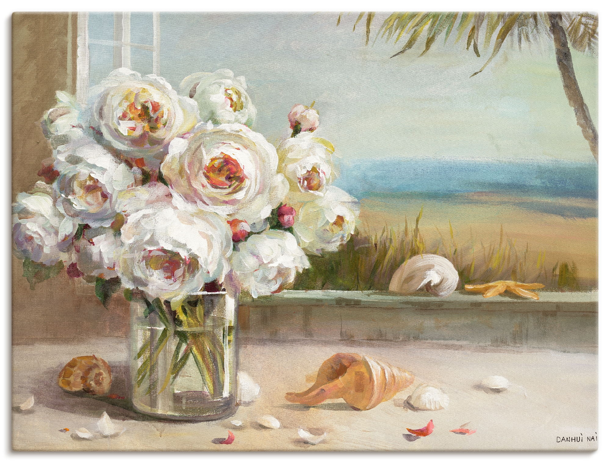 Artland Leinwandbild »Küsten Rosen II« Blumen 1 tlg. auf Keilrahmen gespann günstig online kaufen