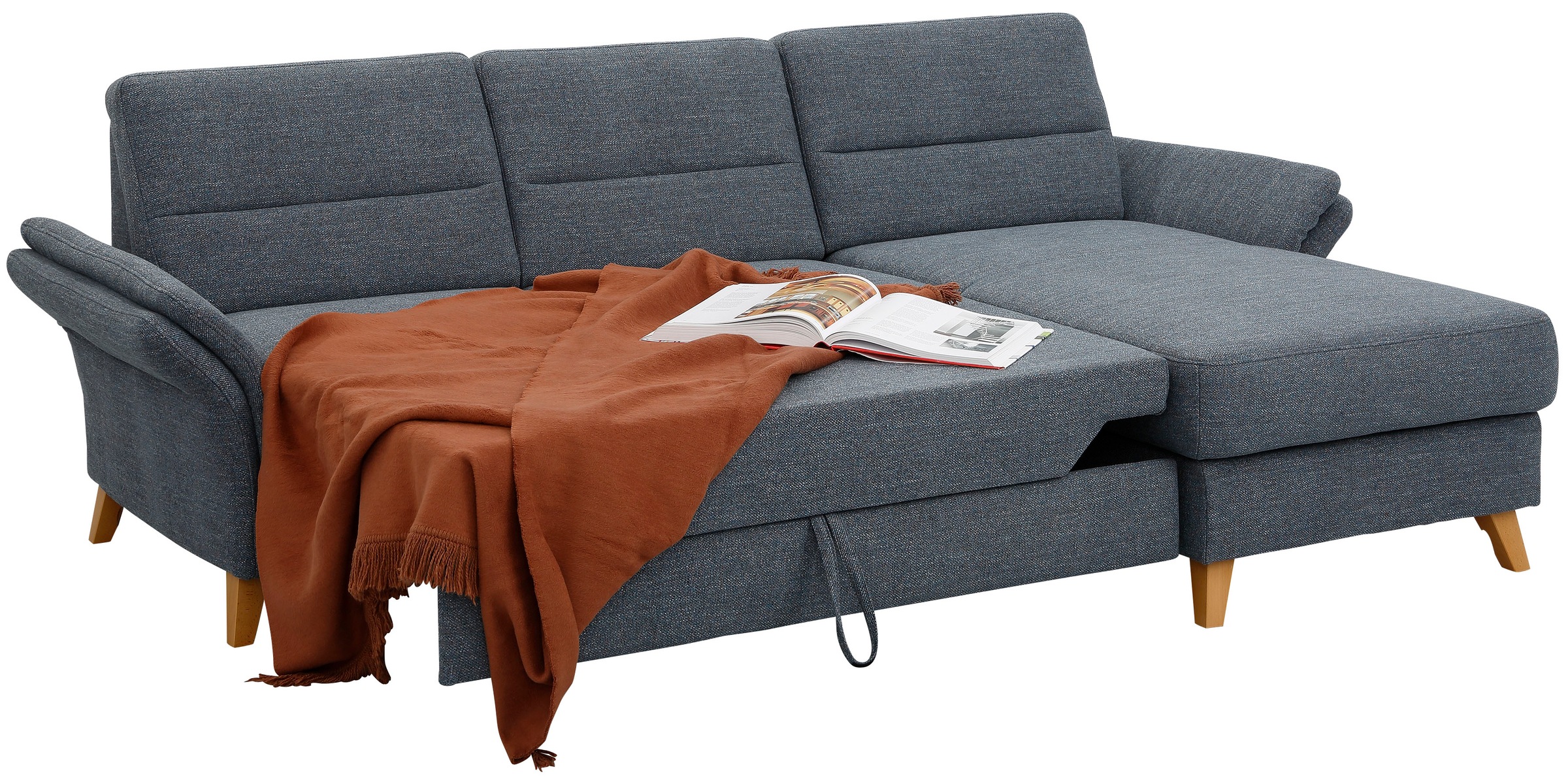 Home affaire Ecksofa »Westerland L-Form«, Federkern-Polsterung, wahlweise mit Bettfunktion, Bettkasten