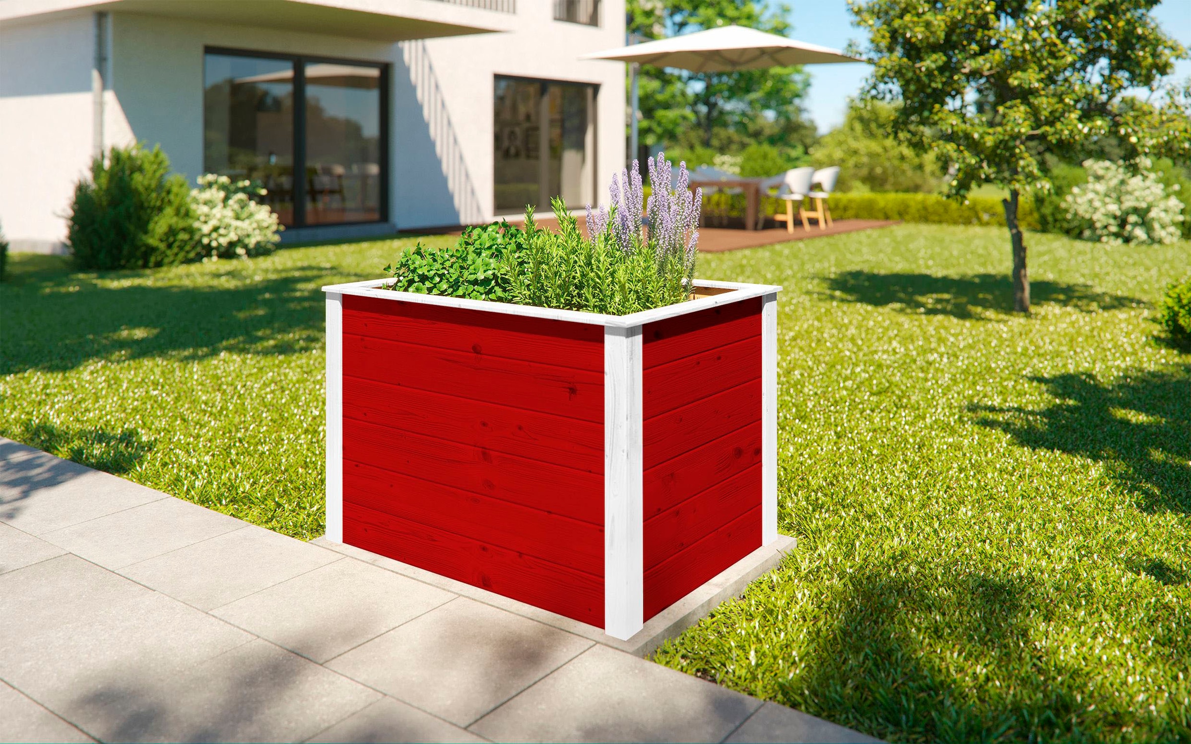 weka Hochbeet »Modular« Element-Hochbeet, 21 mm, rot, 98 x 69 cm
