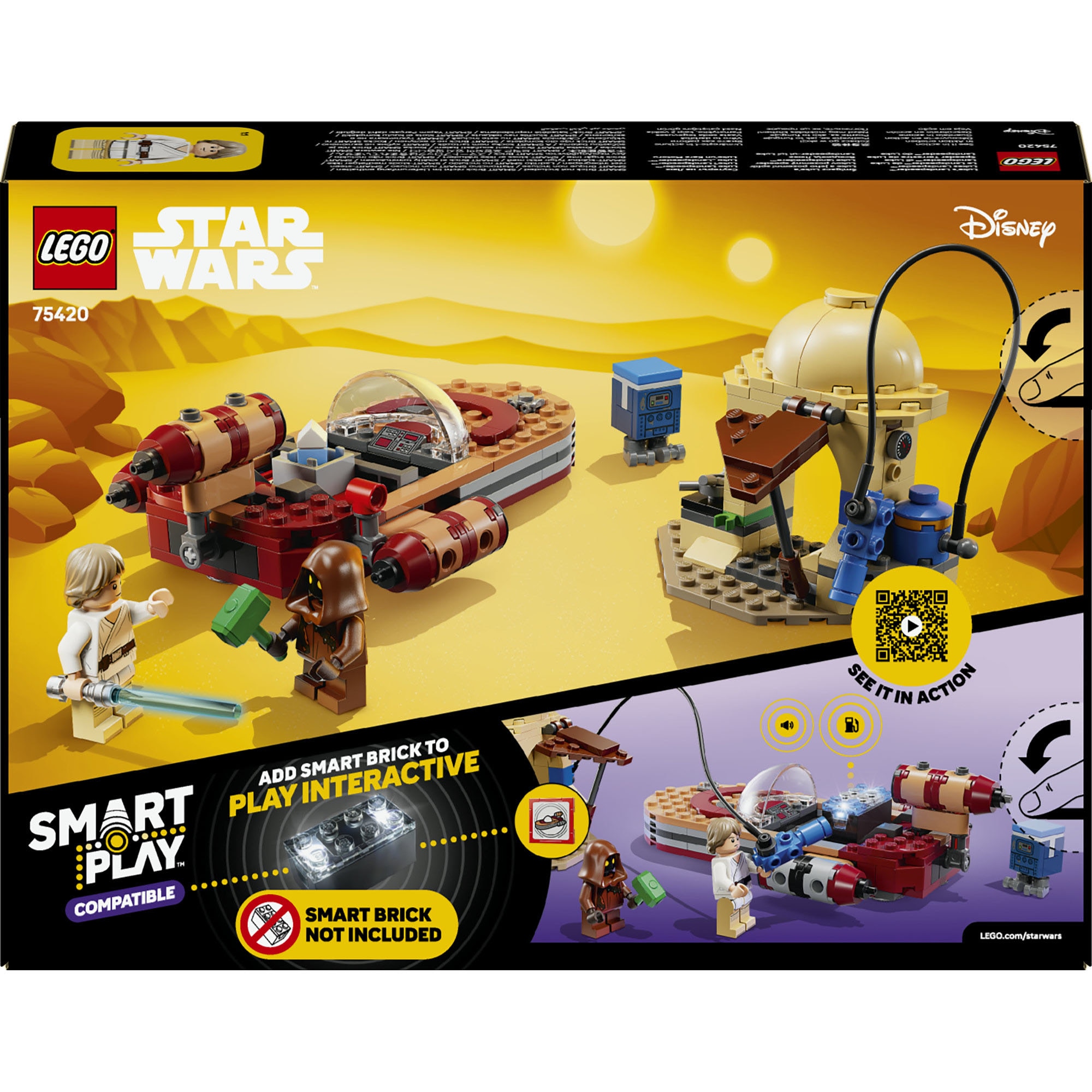 LEGO® Konstruktionsspielsteine »SMART Play: Lukes Landspeeder (75420), LEGO Star Wars ™« Mit SMART Brick kombatibel (nicht im Lieferumfang enthalten)