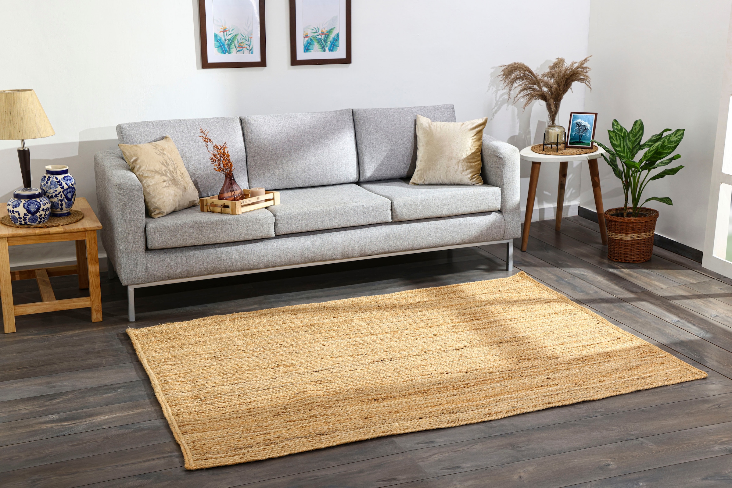 Myflair Möbel & Accessoires Teppich »Lola«, rechteckig, 10 mm Höhe, Juteteppich, Wendeteppich, handgeflochten, 100% Naturfaser, Boho-Style