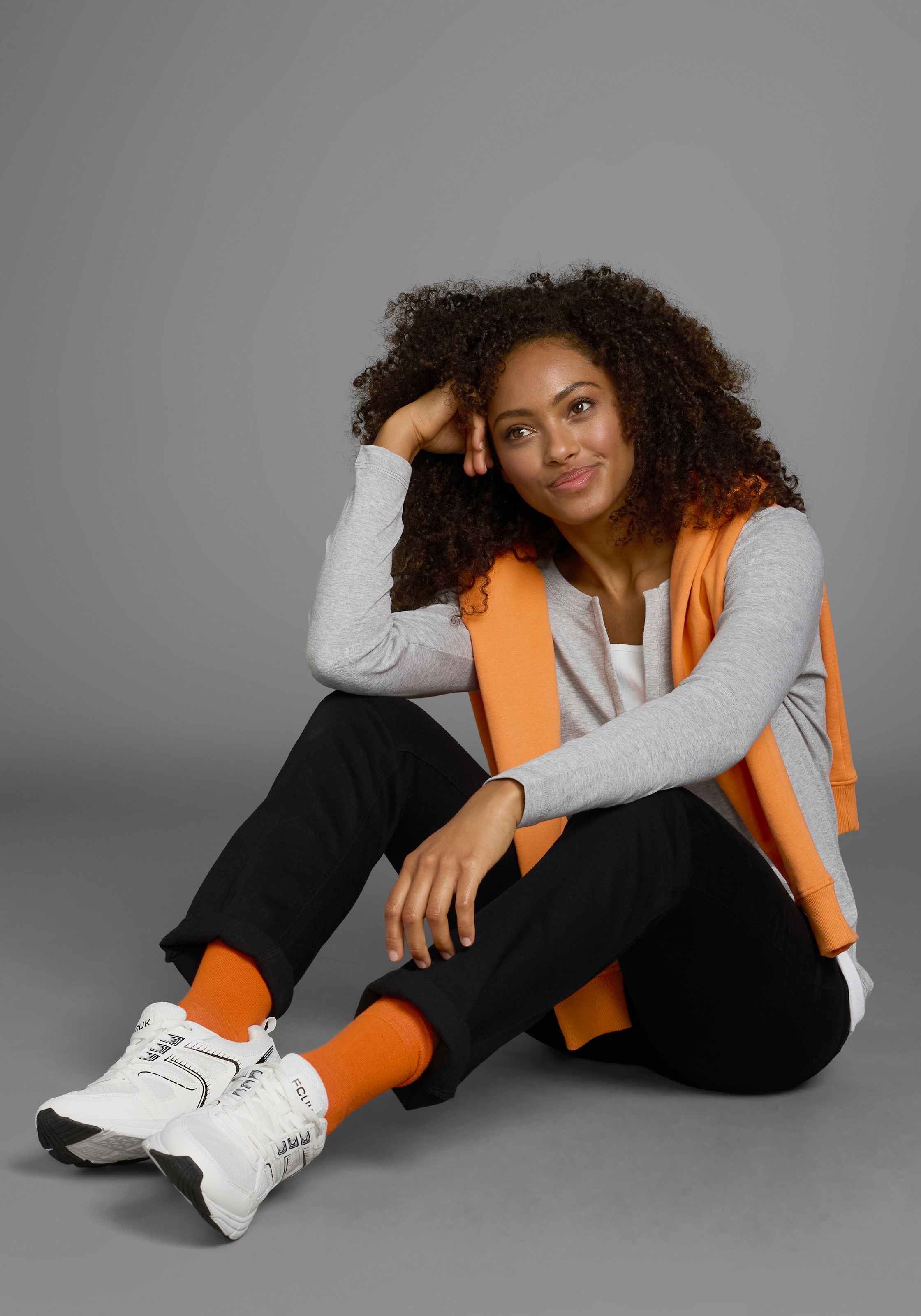 Flashlights 2-in-1-Langarmshirt figurbetonte Passform,  Rundhalsausschnitt,  elastisches Material