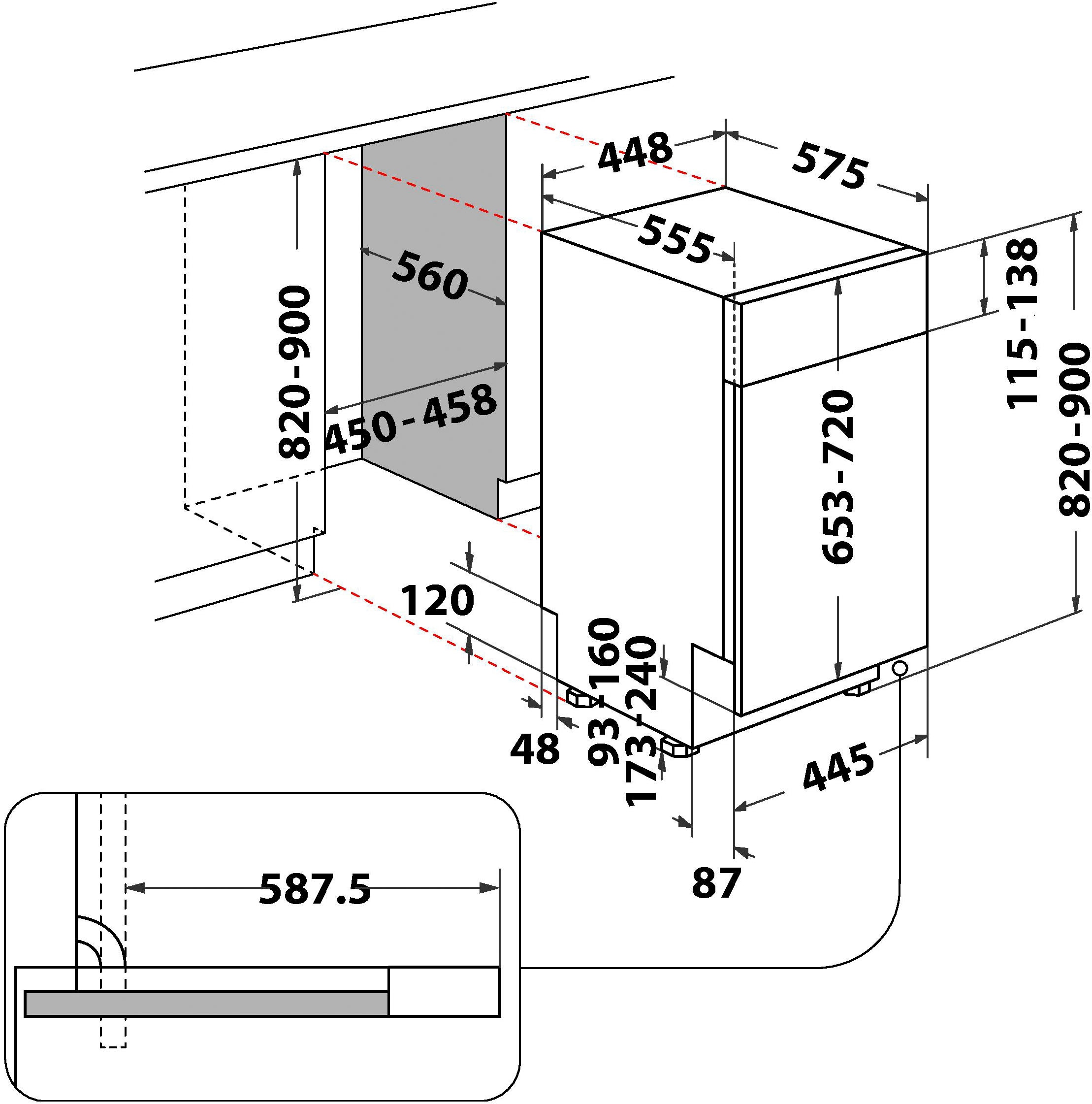 Privileg teilintegrierbarer Geschirrspüler »PV2PC10BS7A0«, 10 Maßgedecke, Auto Door - automatisches Türöffnungssystem (abschaltbar)