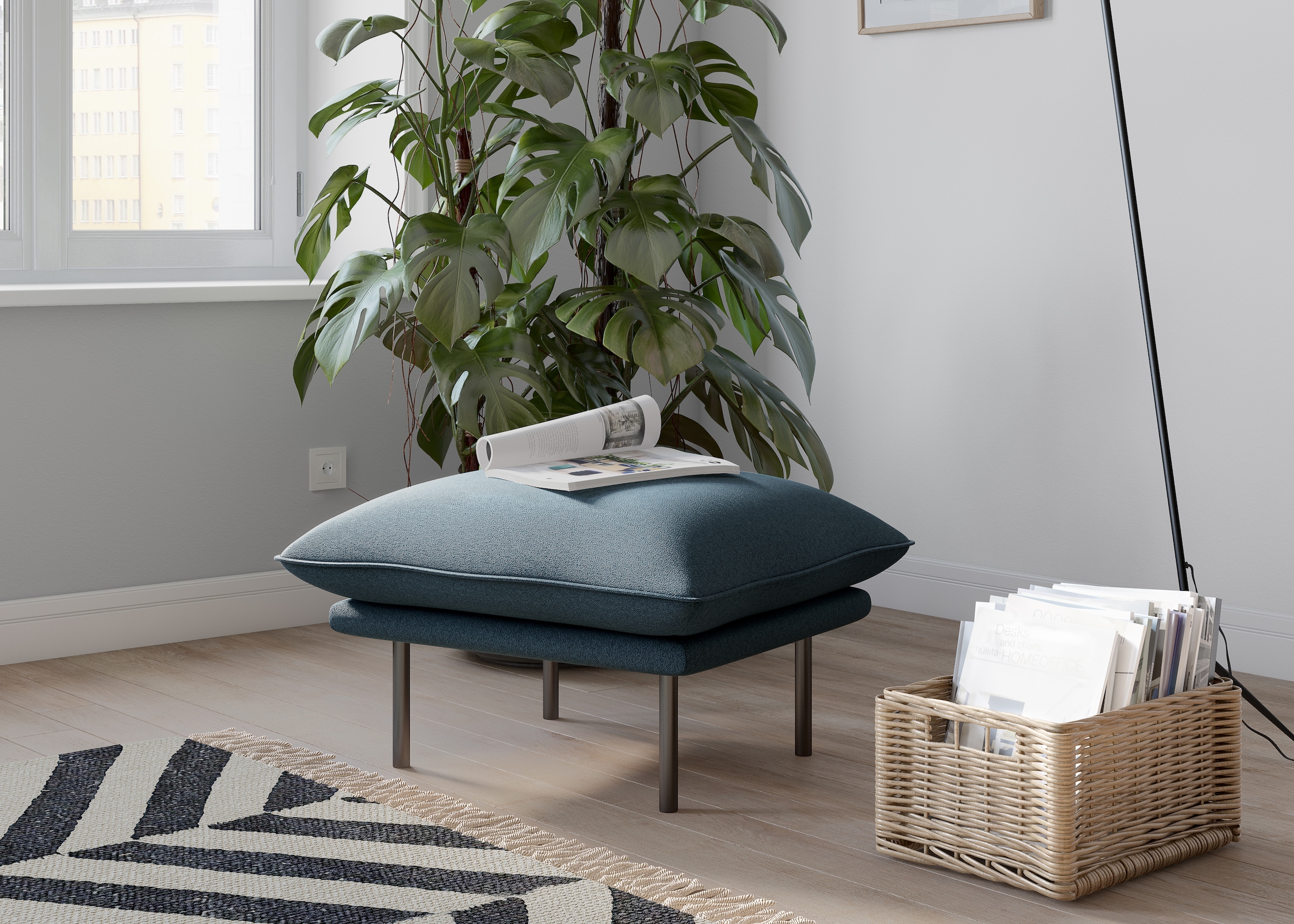 andas Polsterhocker »Stine«, Besonderes Design durch Kissenoptik und Keder, by Morten Georgsen