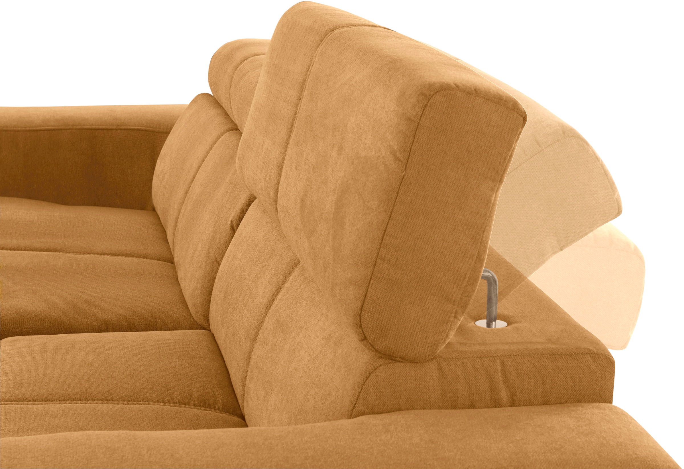 DOMO collection Ecksofa »Brandon kleine Ausführung B/T/H: 214/100/80 cm«, Mit Kopfteilverstellung, auch in Leder und Cord, L-Form