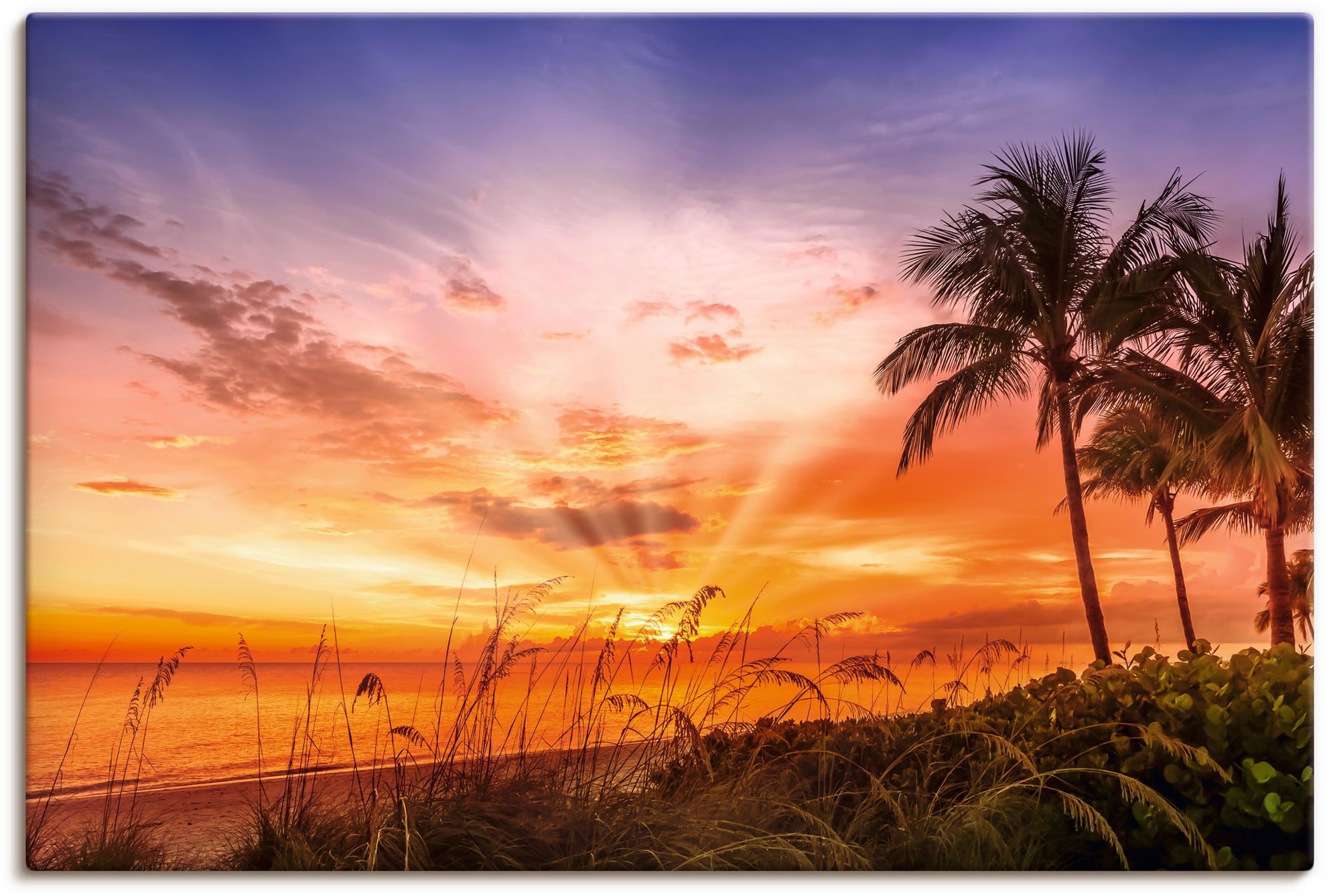 •	Artland Wandbild »BONITA BEACH Malerischer Sonnenuntergang«, (1 St.), in vielen Größen & Produktarten - Alubild/-Outdoorbild für den Außenbereich, Leinwandbild, Poster, Wandaufkleber/Wandtattoo auch für Badezimmer geeignet