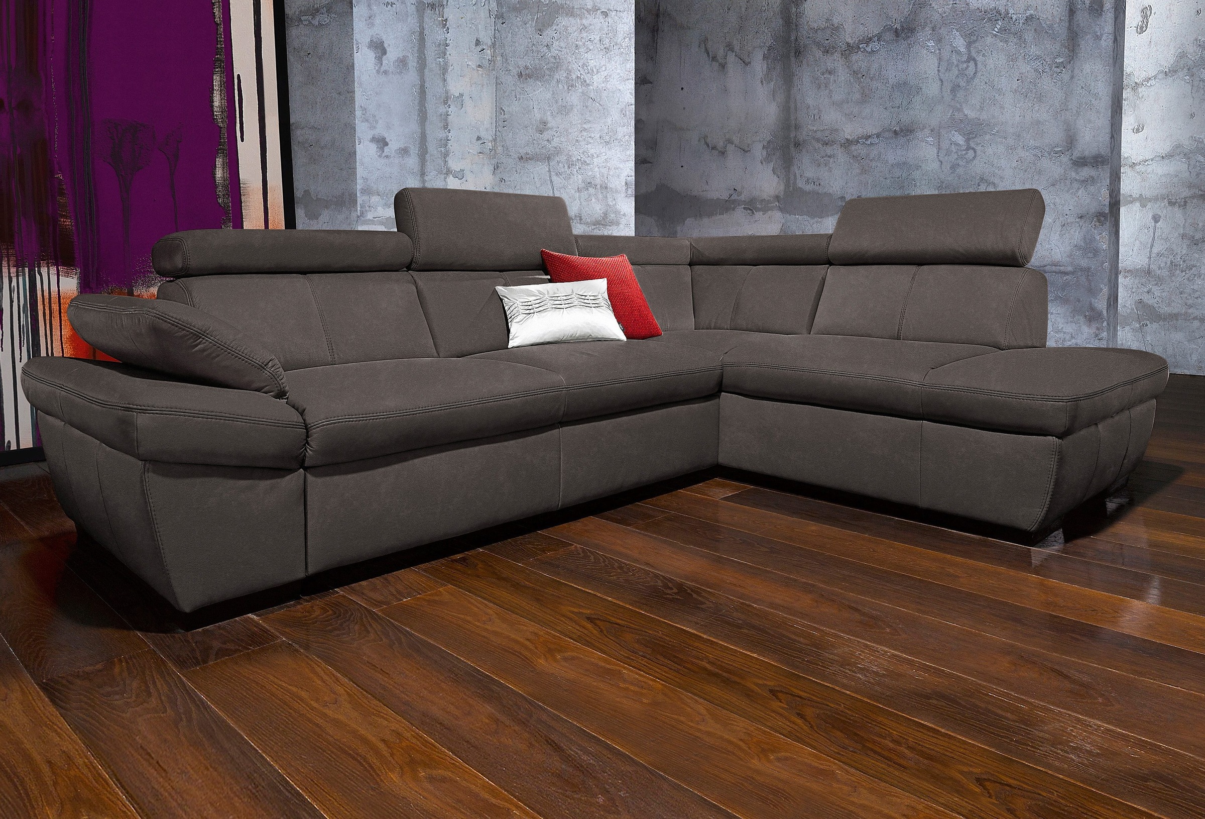 exxpo - sofa fashion Ecksofa »Salerno, Funktionssofa, hoher Sitzkomfort, Br günstig online kaufen
