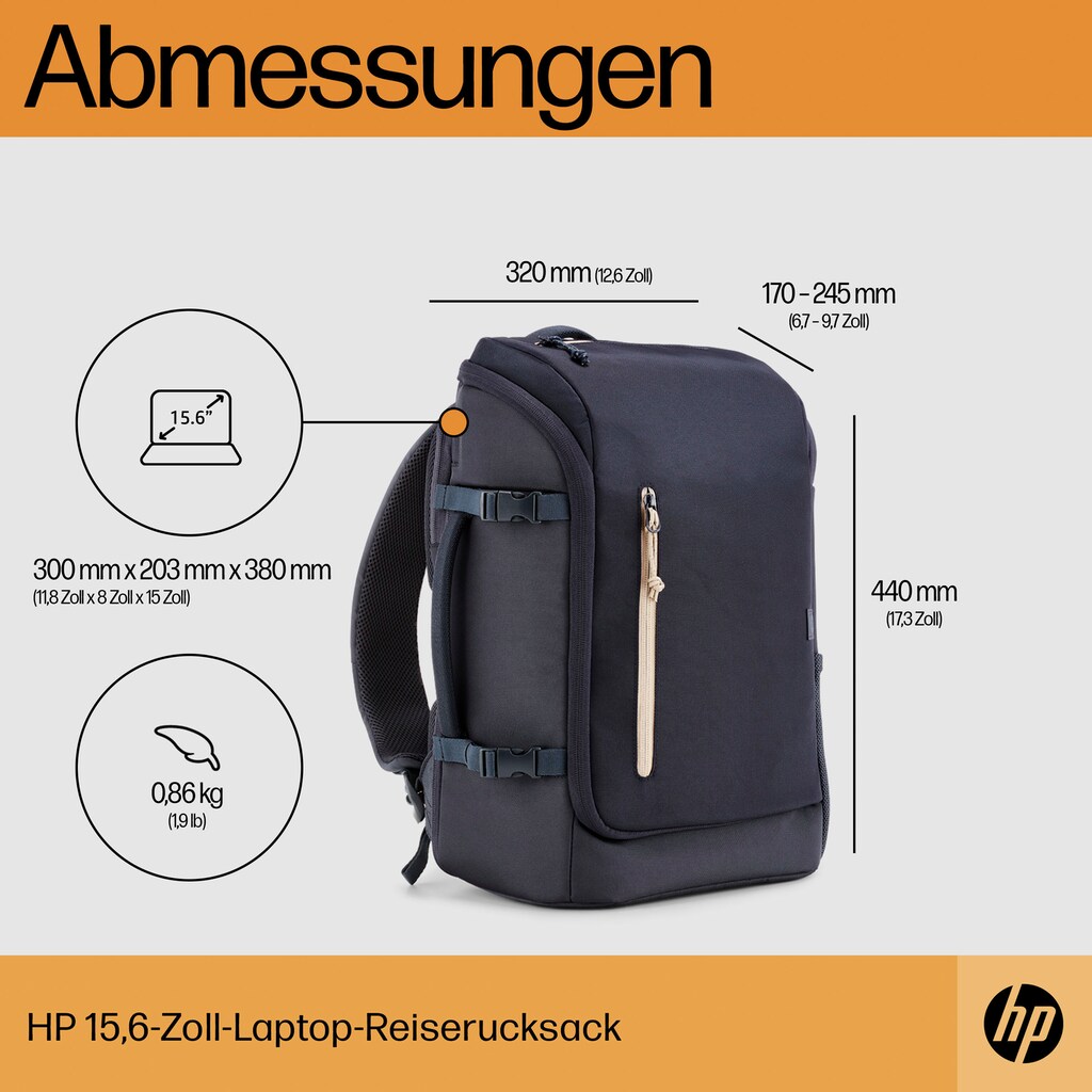 HP Notebook-Rucksack »Travel 25 Liter 15.6 Laptop Backpack«