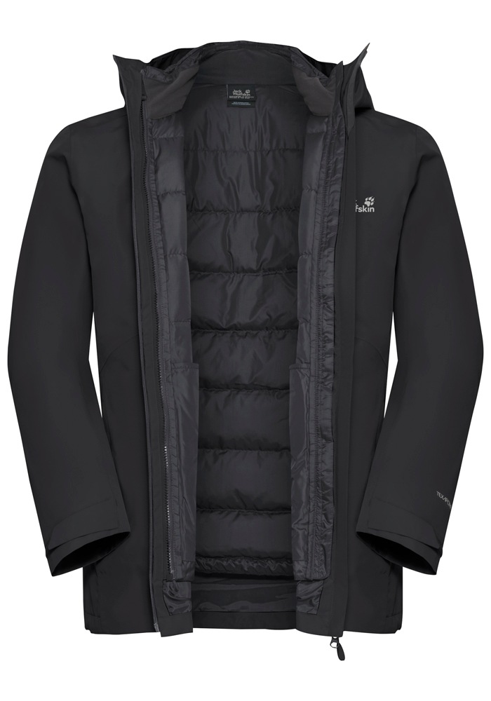Jack Wolfskin 3-in-1-Funktionsjacke »ICECAPE 3IN1 DOWN JKT M RDS«, mit Kapuze