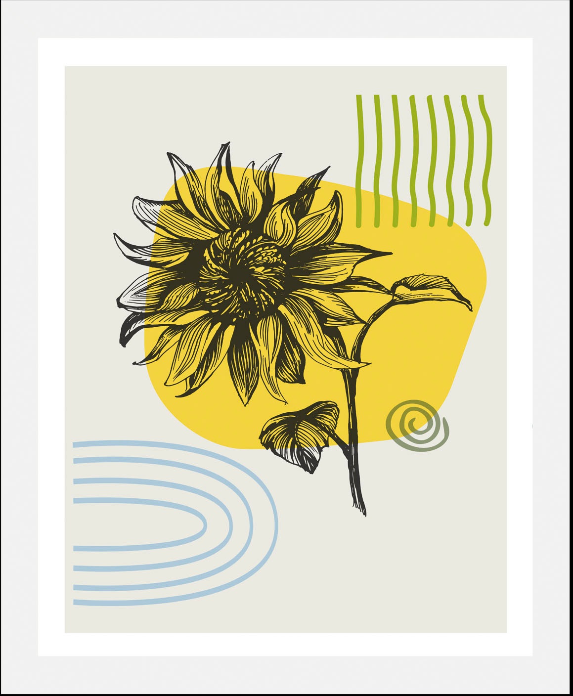 queence Bild »Sunflower«, (1 St.), HD Premium Poster-Druck inkl. Holzrahmen günstig online kaufen