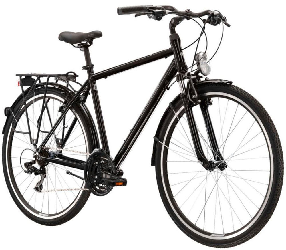 Kross Trekkingrad »KROSS Trekkingrad Trans 1.0 28" schwarz«, 21 Gang, Shimano, TOURNEY TY300 Schaltwerk, Kettenschaltung