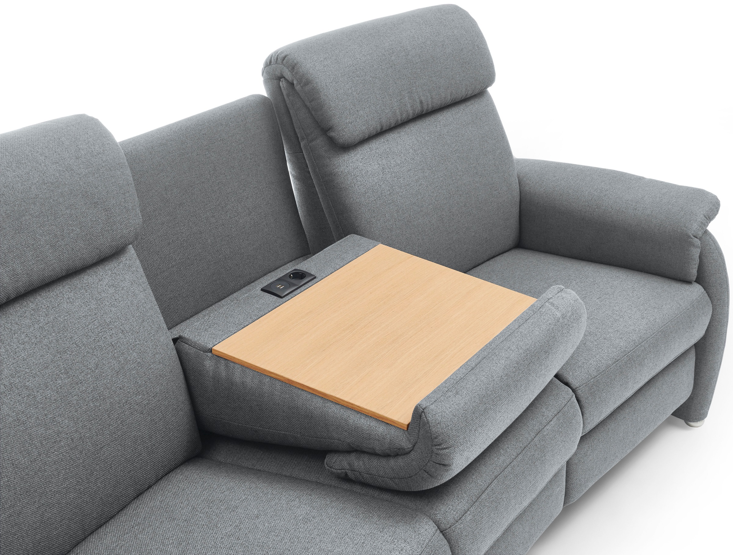 Home affaire 3-Sitzer »Turin mit Steckdose und USB-Port auch in Easy care-Bezug«, 2 x vollmotorische Relaxfunktion, herunterklappbarer Tisch
