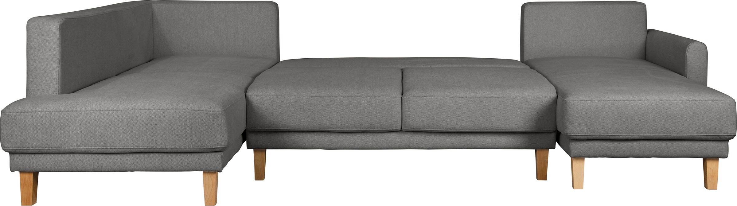 Home affaire Wohnlandschaft »TRIPLO U-Form wahlweise mit Schlaffunktion, B/T/H: 310/192/90 cm«, Schlafsofa, auch mit Bettkasten, Steppung im Rückenkissen