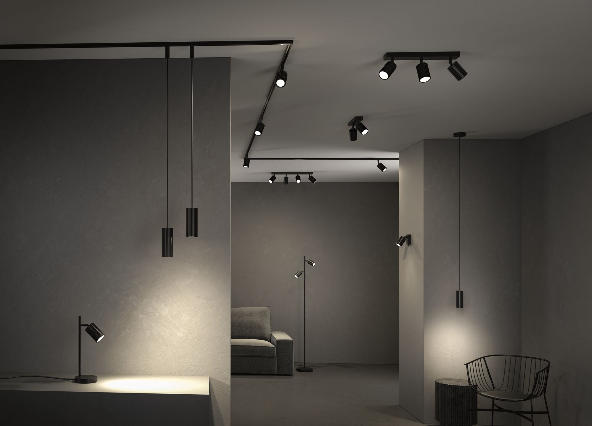 Paulmann Stehlampe »Lirena max 2x7W GU10 Schwarz  230V Metall« GU10 2 Stk. markante Lamellenstruktur
