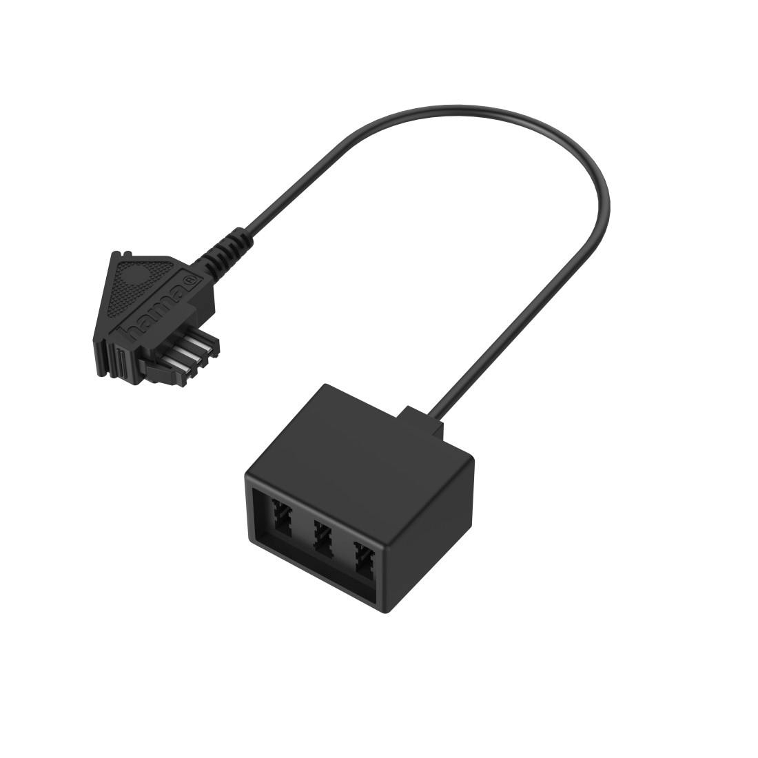 Hama Telefonkabel »TAE-Verteiler, TAE-F-Stecker - 3 TAE-NFN-Kupplungen«, TAE-F, TAE-F-TAE-N, 10 cm