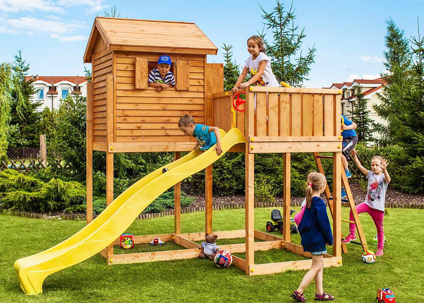FUNGOO Spielturm »My SIDE«, Spielhaus mit Rutsche
