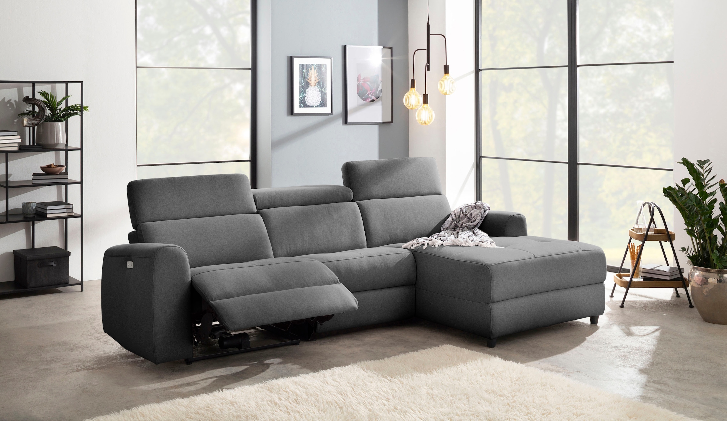 Home affaire Ecksofa »Sentrano, L-Form,«, 275 cm, man. o. elektr. Relaxfunktion und USB/Kopfverstellung