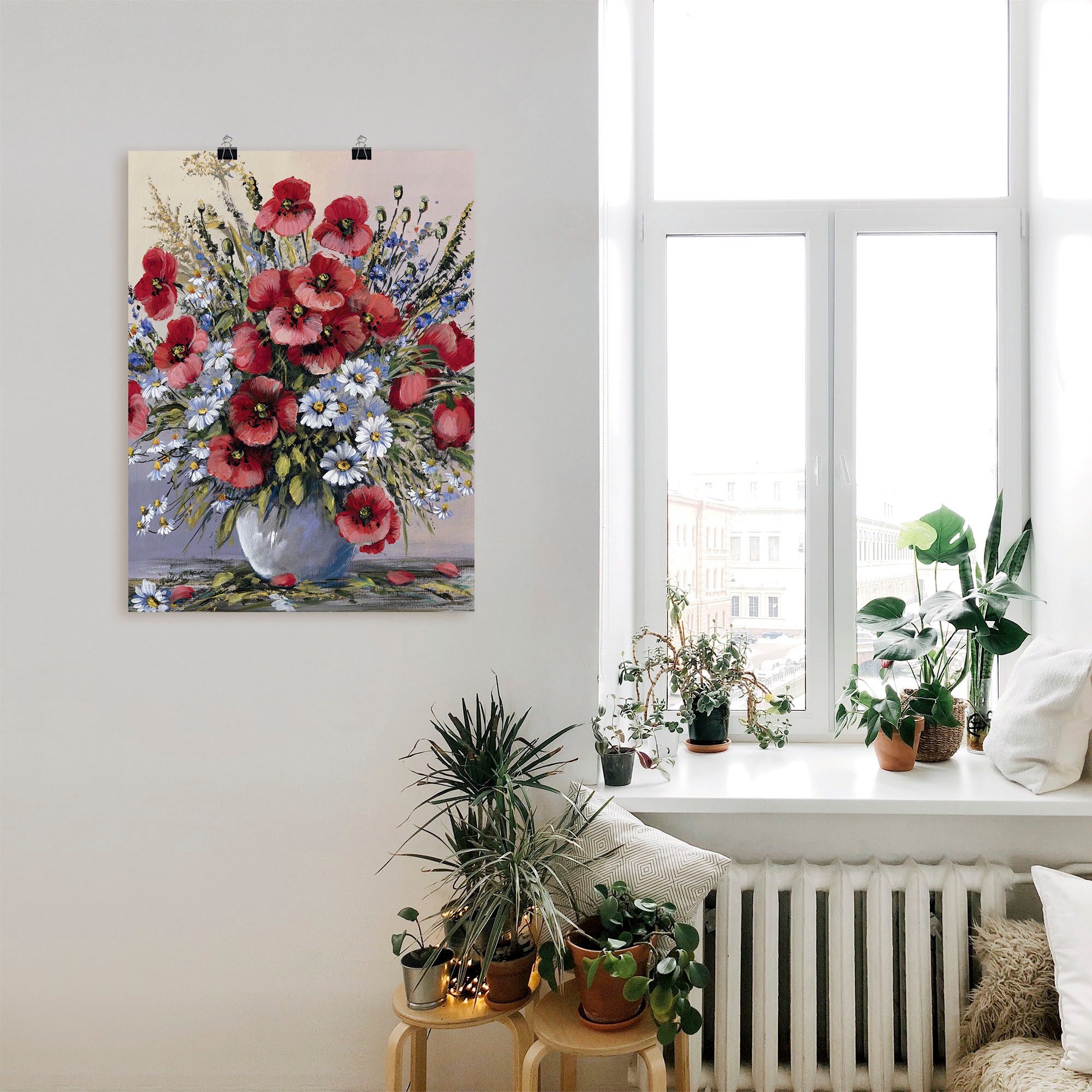 Artland Wandbild »Rote Mohnblumen« Blumen 1 Stk. tlg. als Leinwandbild, Poster, Wandaufkleber in verschied. Größen