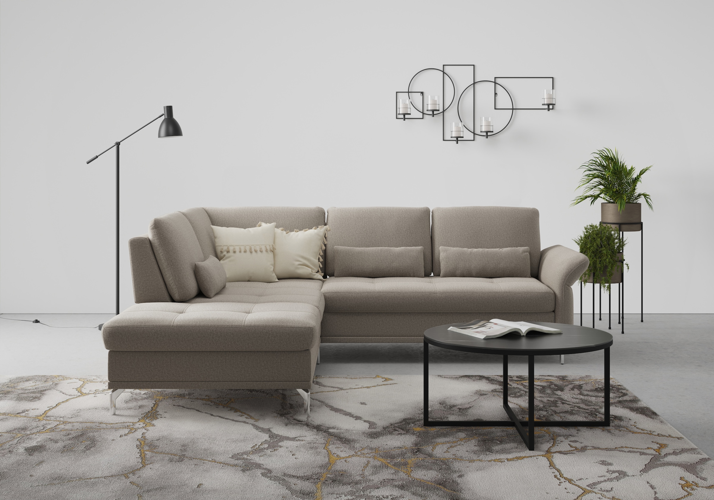 Home affaire Ecksofa »Palm Beach L-Form« Federkern, mit Sitztiefenverstellu günstig online kaufen