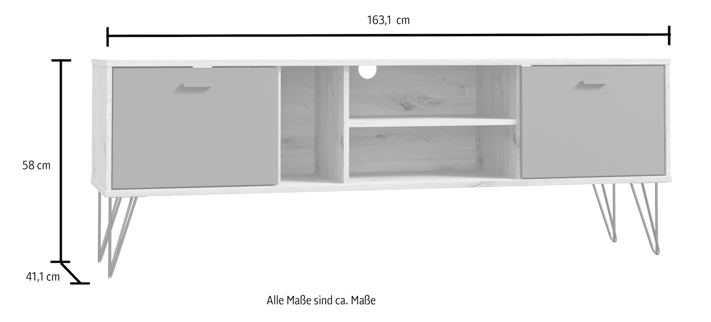 FORTE Lowboard »NeyleTV-Board, TV-Schrank«, Breite ca. 163 cm