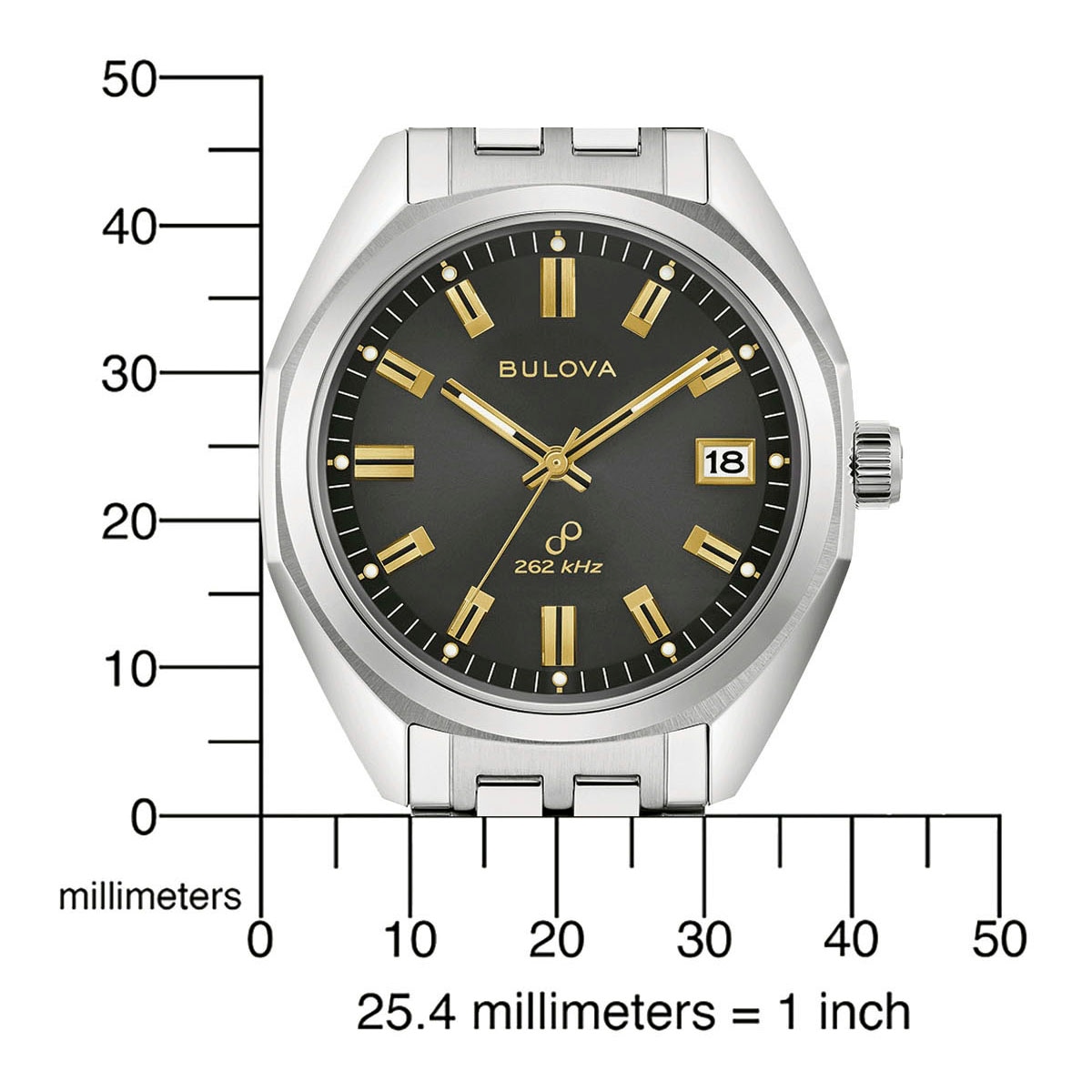 Bulova Quarzuhr »Jet Star« Armbanduhr, Herrenuhr, Damenuhr, Edelstahlarmband, Saphirglas