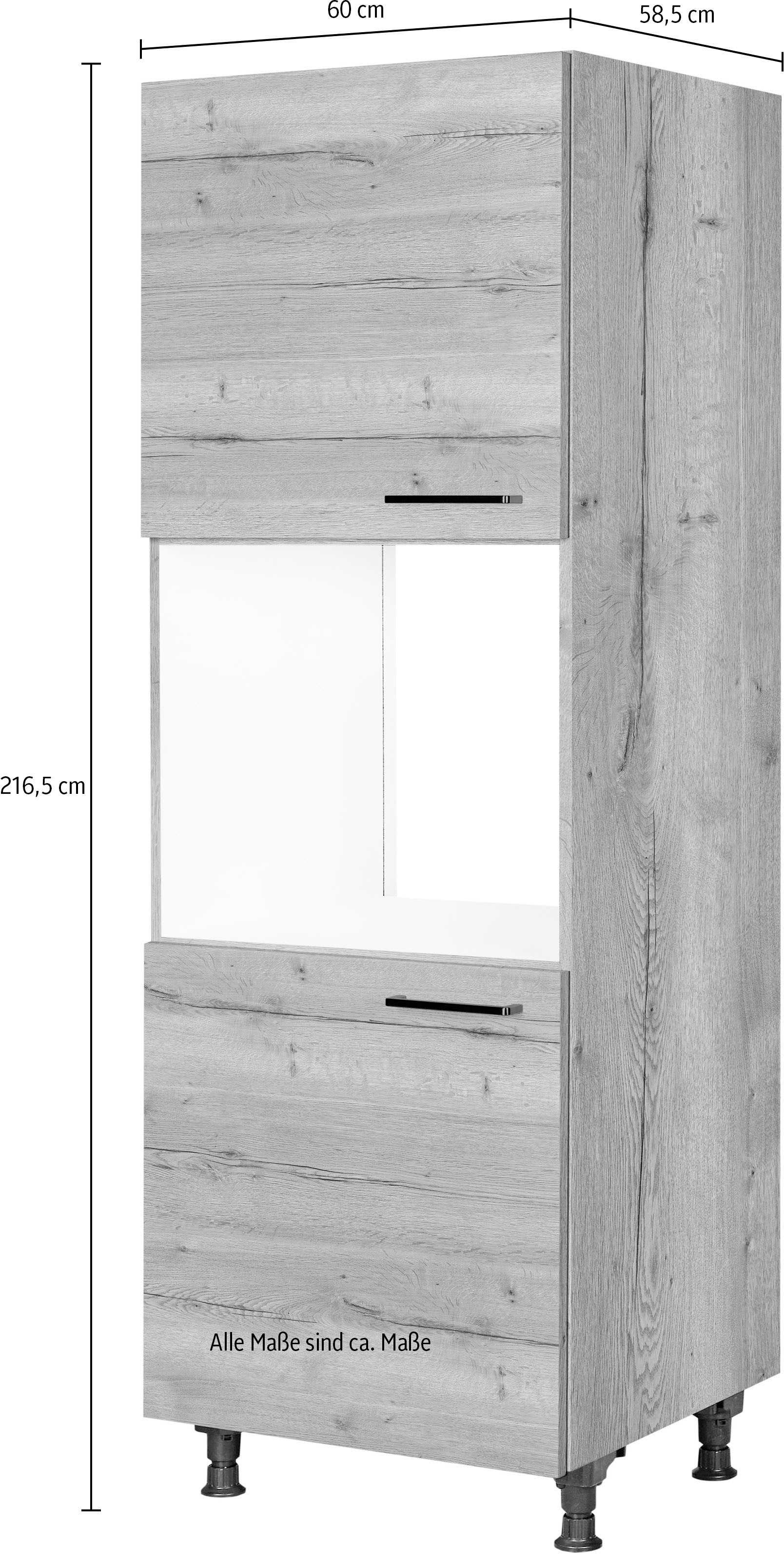 nobilia® Herdumbauschrank »"Structura", Ausrichtung wählbar, mit zwei zusätzlichen Türen,«, vormontiert, Breite/Höhe: 60/167,8 cm