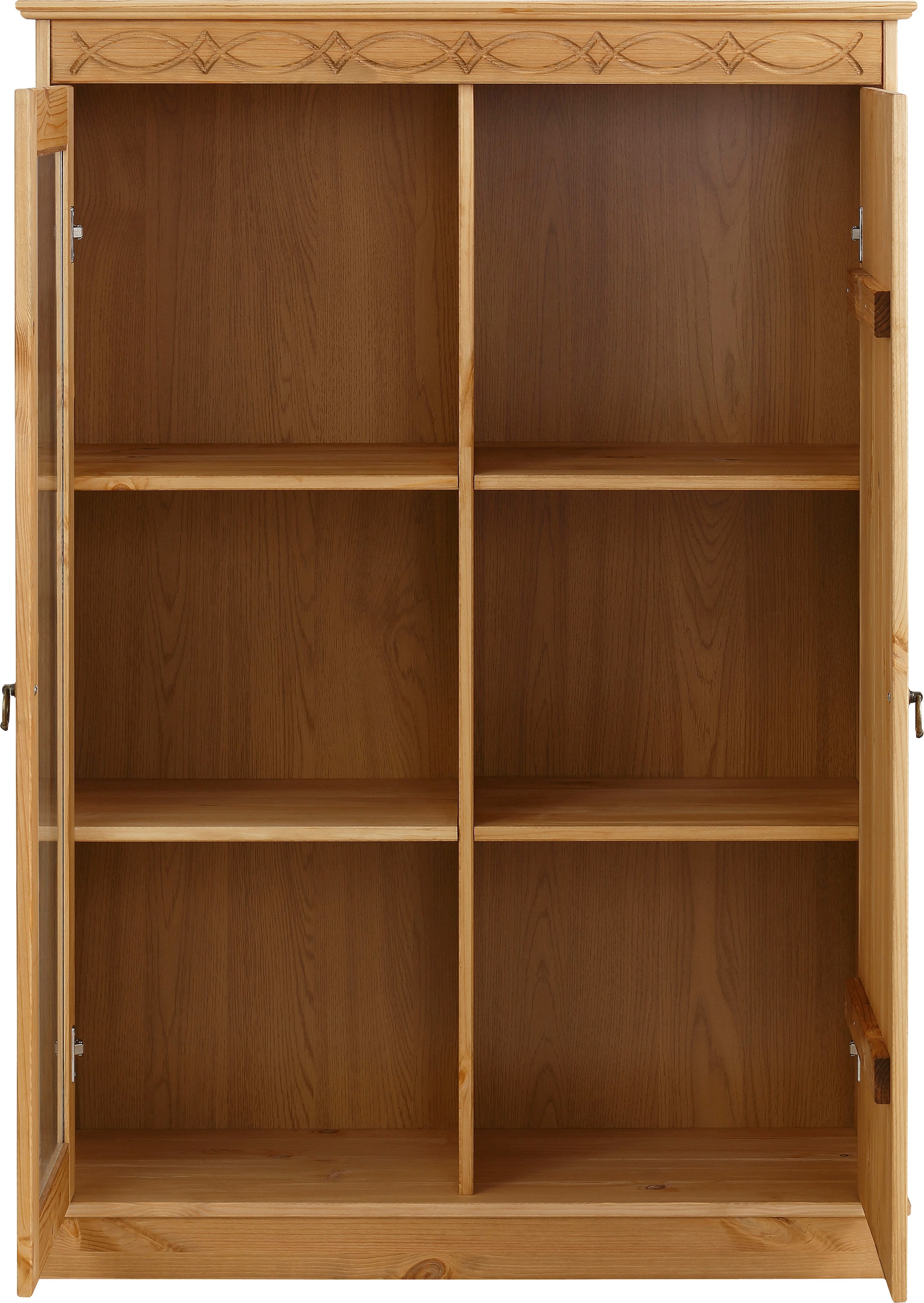 Home affaire Highboard »Indra«, Vitrine, Breite 85 cm, aus massiver Kiefer
