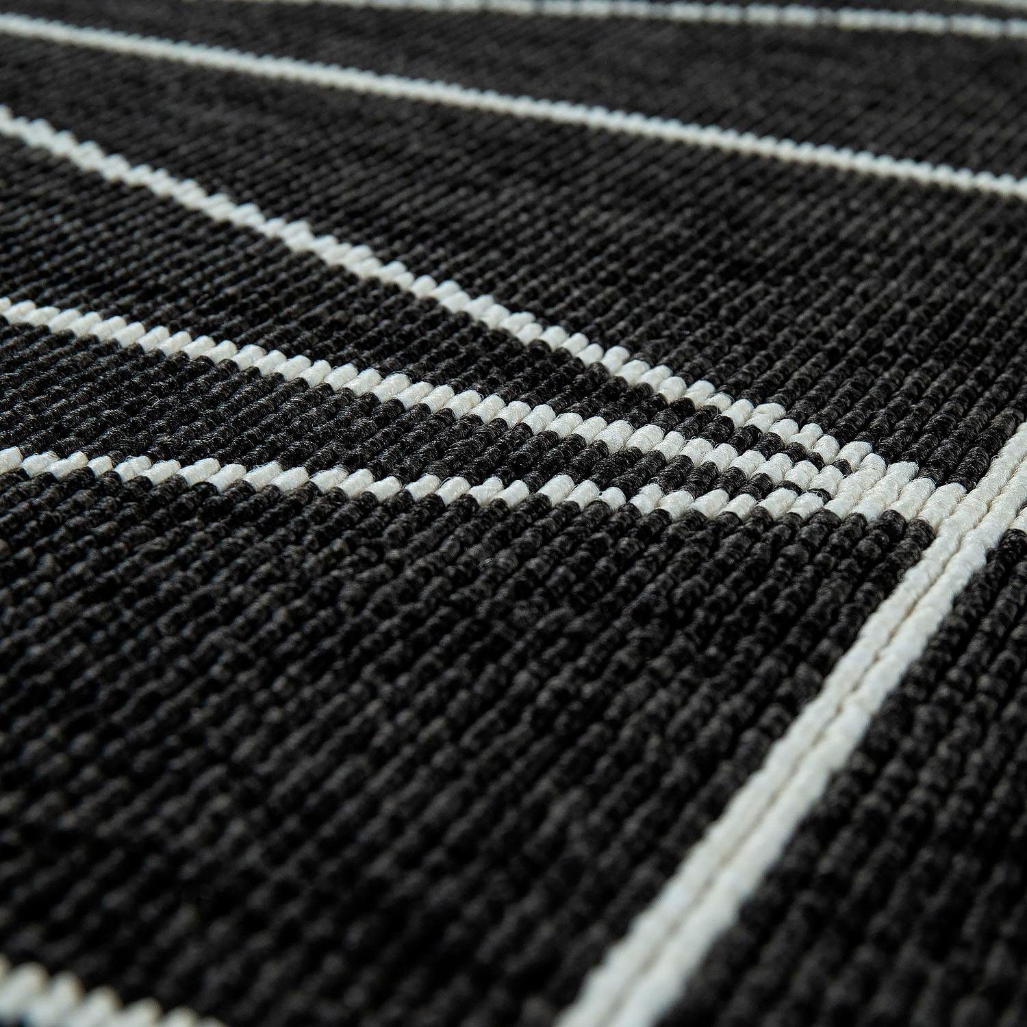 Paco Home Teppich »Brugge 224«, rechteckig, 4 mm Höhe, Flachgewebe, modernes gemetrisches Muster, In- und Outdoor geeignet