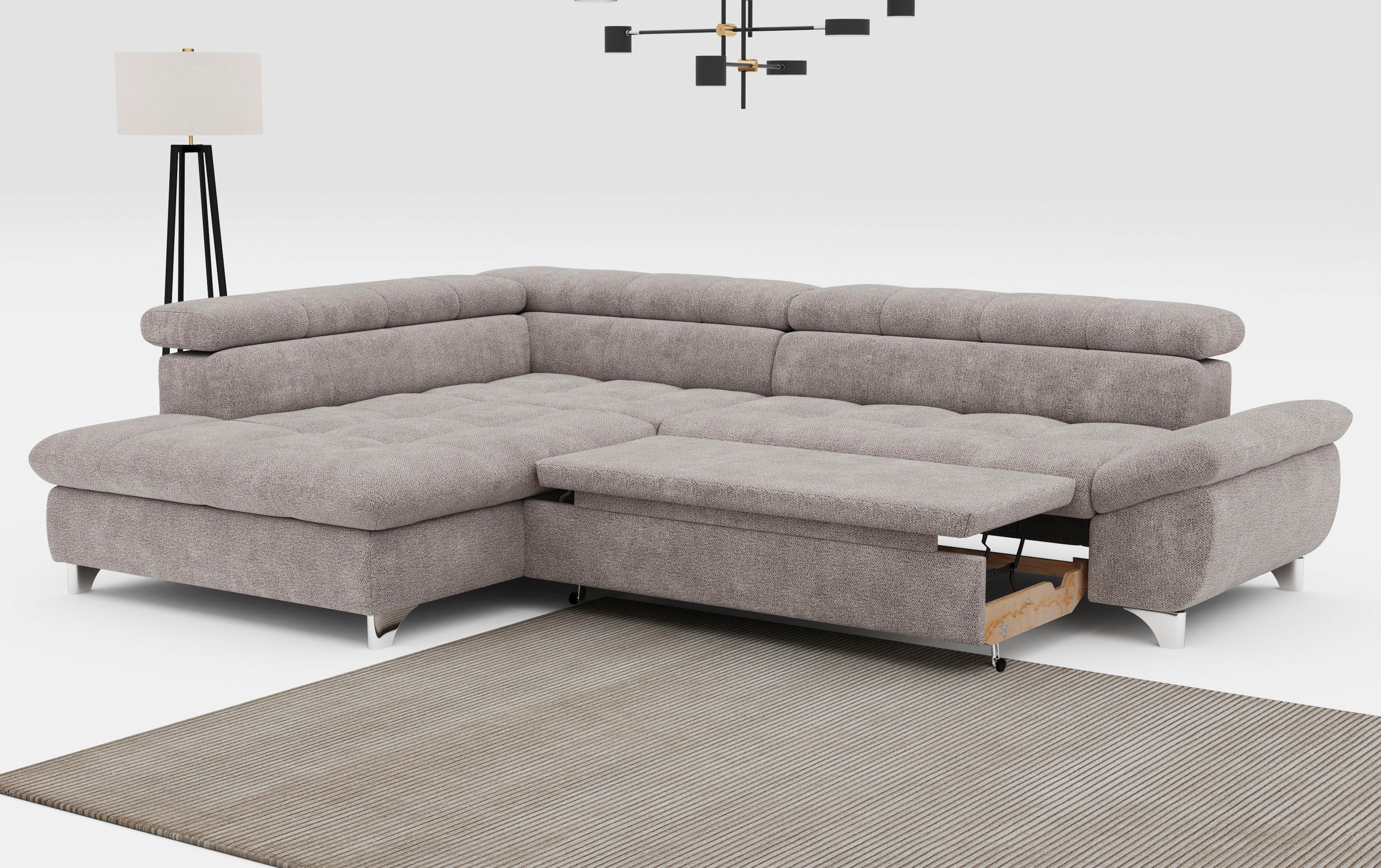 COTTA Ecksofa »Gemini L-Form«, mit Kopfteilverstellung, wahlweise mit Bettfunktion