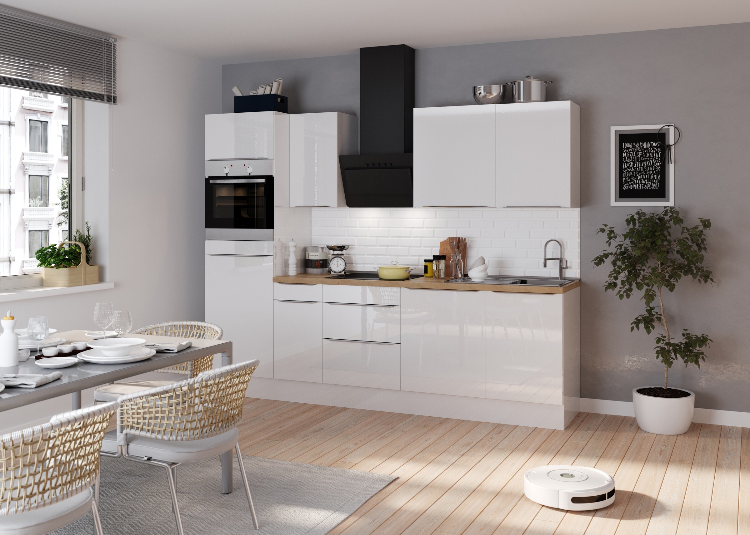 KOCHSTATION Küchenzeile »KS-Aken« Breite 270 cm, wahlweise mit E-Geräten, m günstig online kaufen