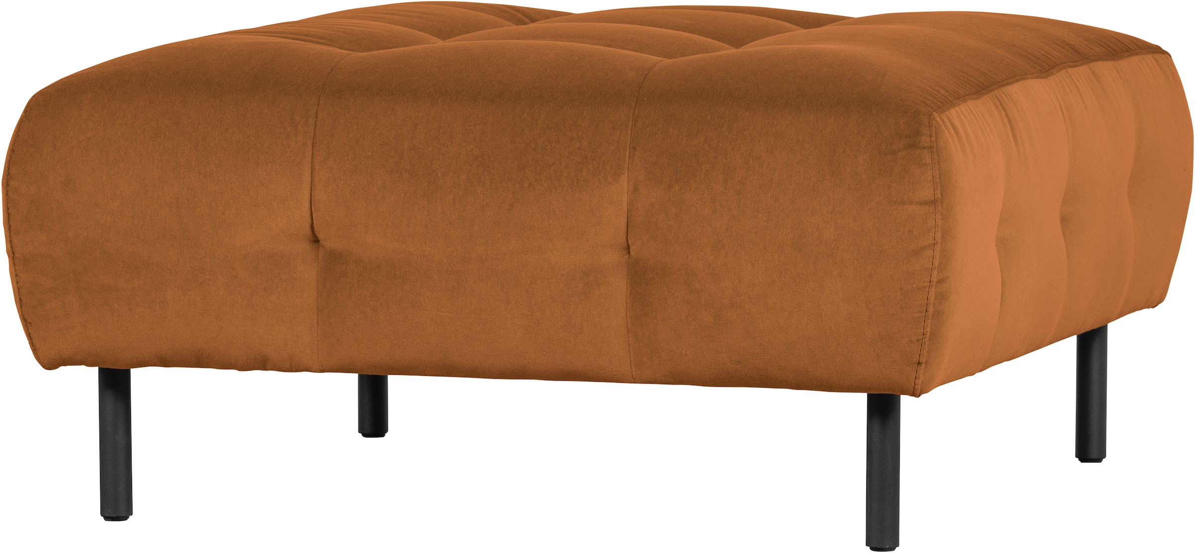 WOOOD Hocker »Lloyd mit Loma-Velvetbezug mit Metallgestell, B 90 x T 90 x H 45 cm« Maximale Verschleißfestigkeit, Pfleiglicht, einfach zu montieren