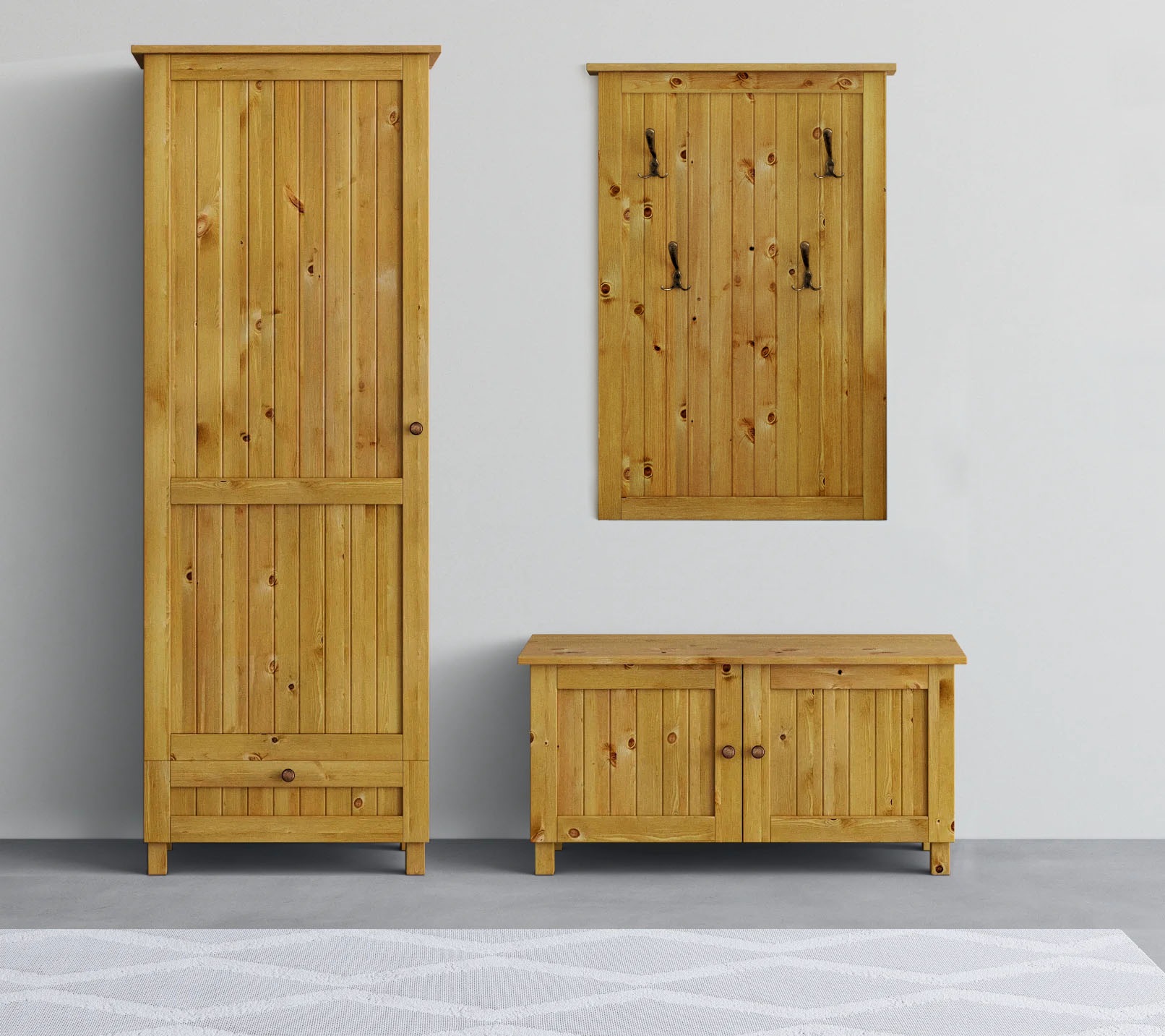 Home affaire Garderobenschrank »Juventus« 1 Stk. tlg. aus massiver Kiefer, günstig online kaufen