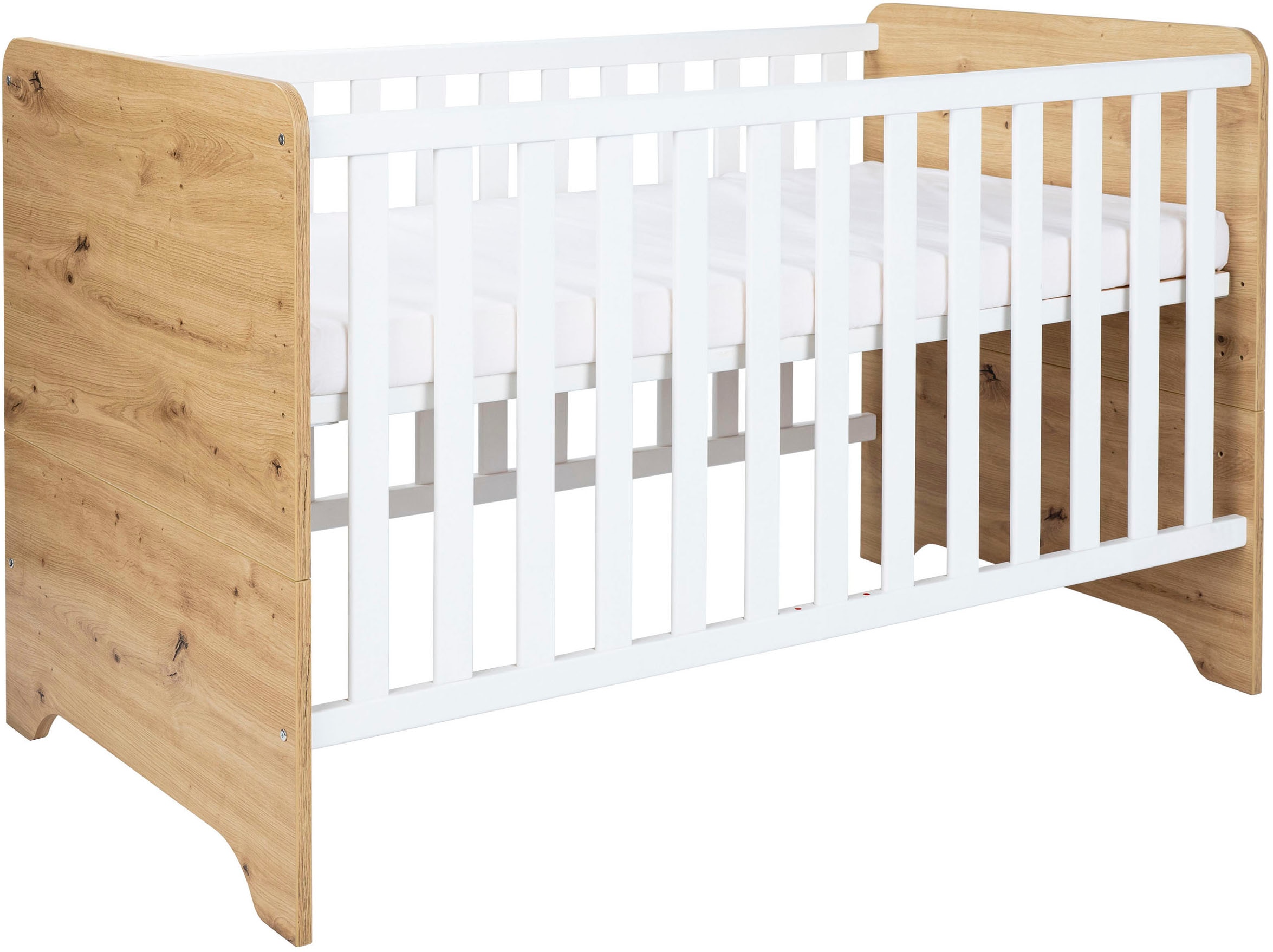arthur berndt Babyzimmer-Komplettset »Babyzimmer Set »Marlon« 3-teilig«, (Set, 3 tlg., Kleiderschrank, Kinderbett und Wickelkommode)
