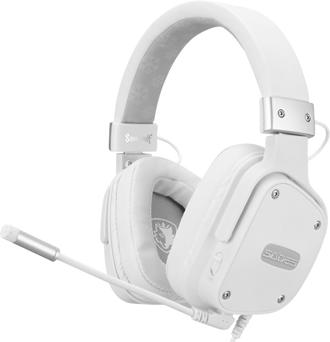 SADES Gaming-Headset »Snowwolf SA-722S« Mikrofon abnehmbar weiß Das verstellbares Kopfband und leichte Gewicht bietet hervorragenden Tragekomfort