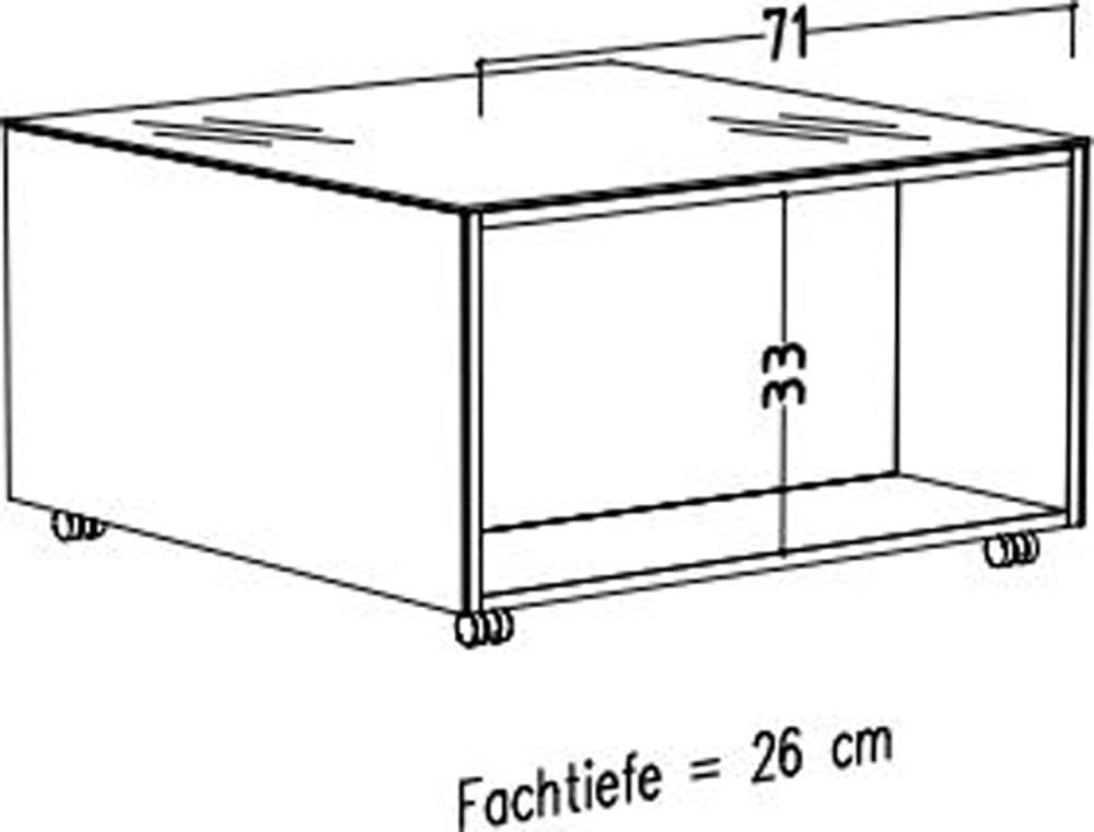 Mäusbacher Couchtisch »Nova« Couchtisch auf Rollen BHT 75/42/75 cm mit 1 Schublade, 1 offenes Fach