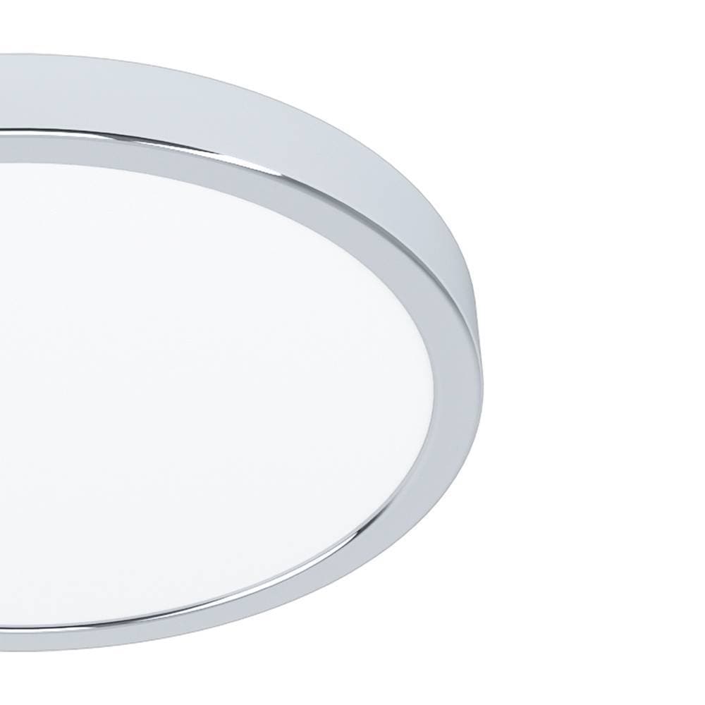 EGLO Deckenleuchte »FUEVA 5 Deckenlampe, chrom, IP44, geringe Aufbauhöhe, 20 Watt, Rund«, Leuchtmittel LED-Modul | LED fest integriert, Aufbauleuchte, Badezimmer, Bad-Deckenlampe, modern, 28,5x2,8cm