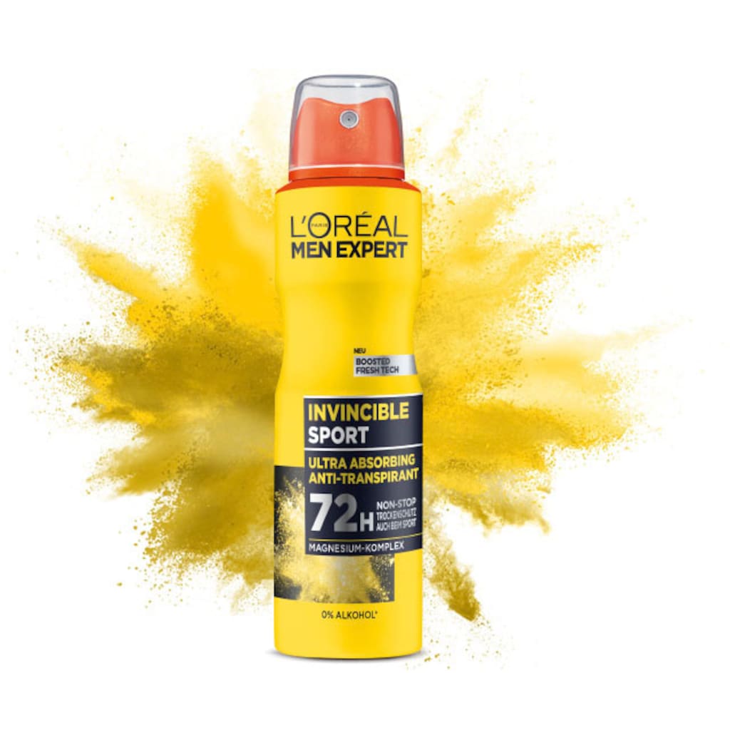 L'ORÉAL PARIS MEN EXPERT Deo-Spray »Deo Spray Invincible Sport«, (Packung, 6 tlg.)