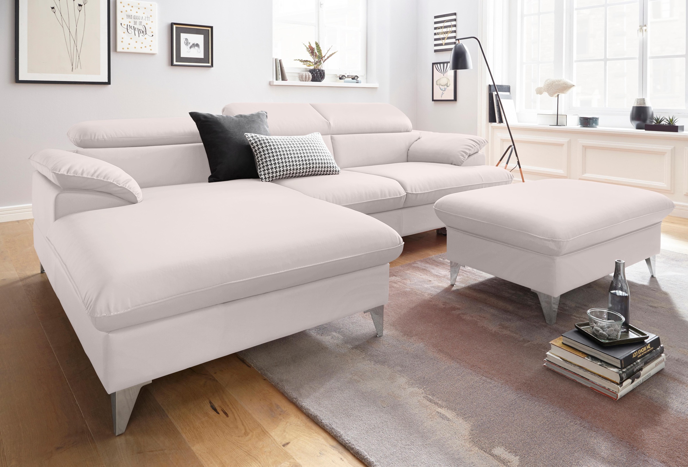 COTTA Ecksofa "Caluso L-Form" mit Kopfteilverstellung, wahlweise mit Bettfu günstig online kaufen