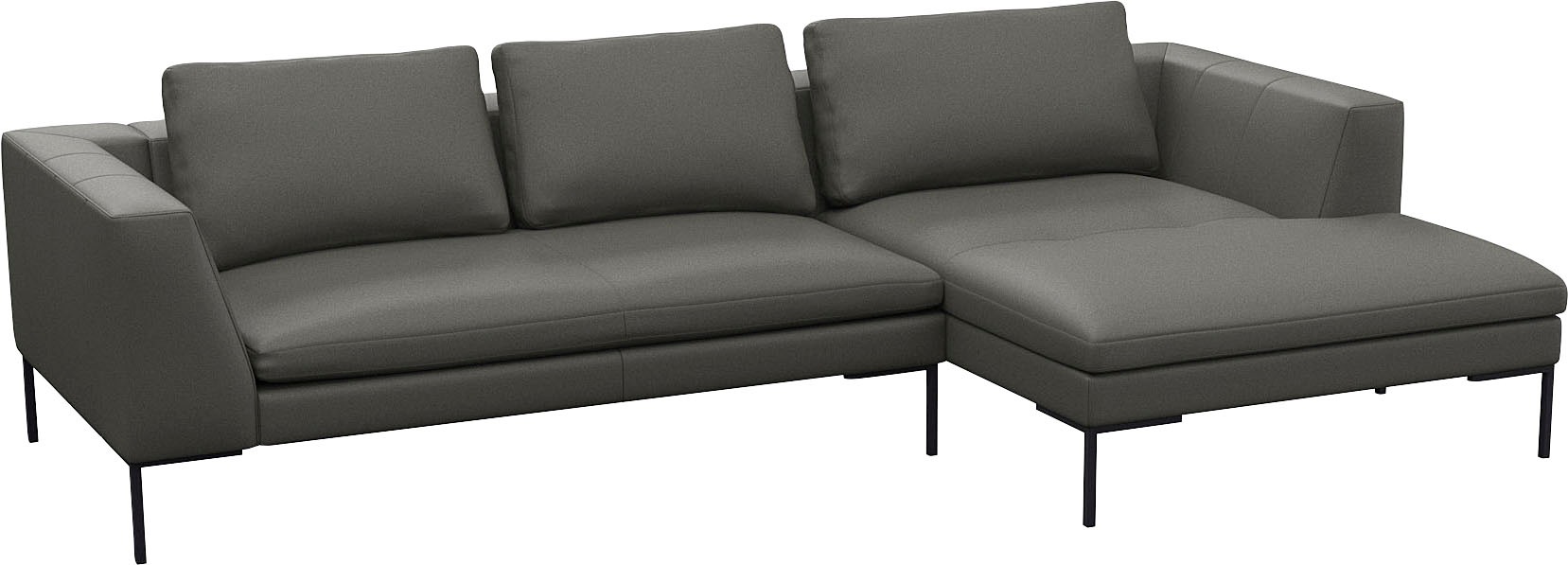 FLEXLUX Ecksofa »Loano, toller Sitzkomfort, L-Form«, modernes Sofa, frei im Raum stellbar, lose Kissen, Kaltschaum im Sitz