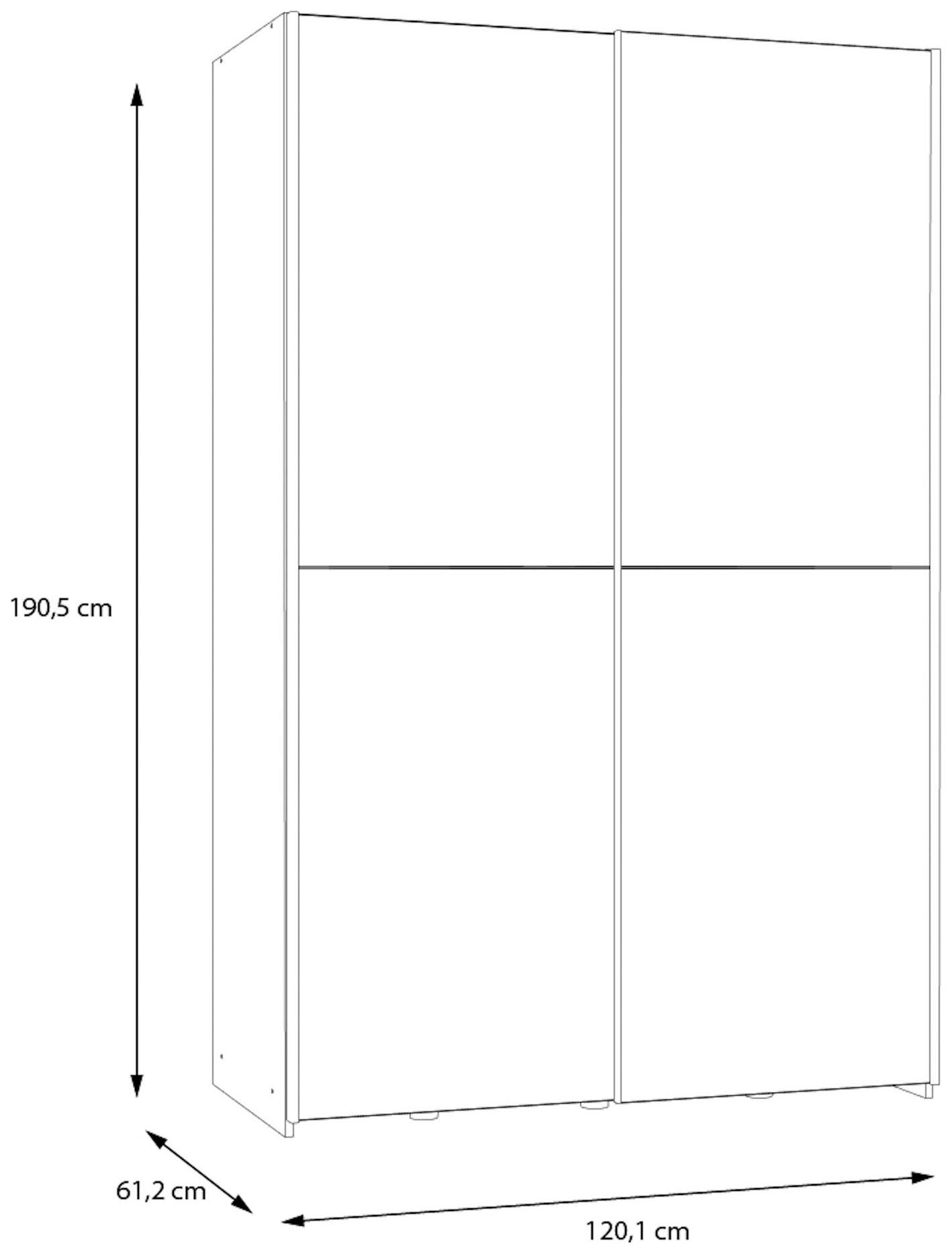 Home affaire Schwebetürenschrank »OTTOs Choice, 2 Schiebetüren, Made in Europe, stabil und zeitlos«, (5 Breiten: 120 -200cm, Höhe ca. 190cm), in verschiedenen Farben und Breiten