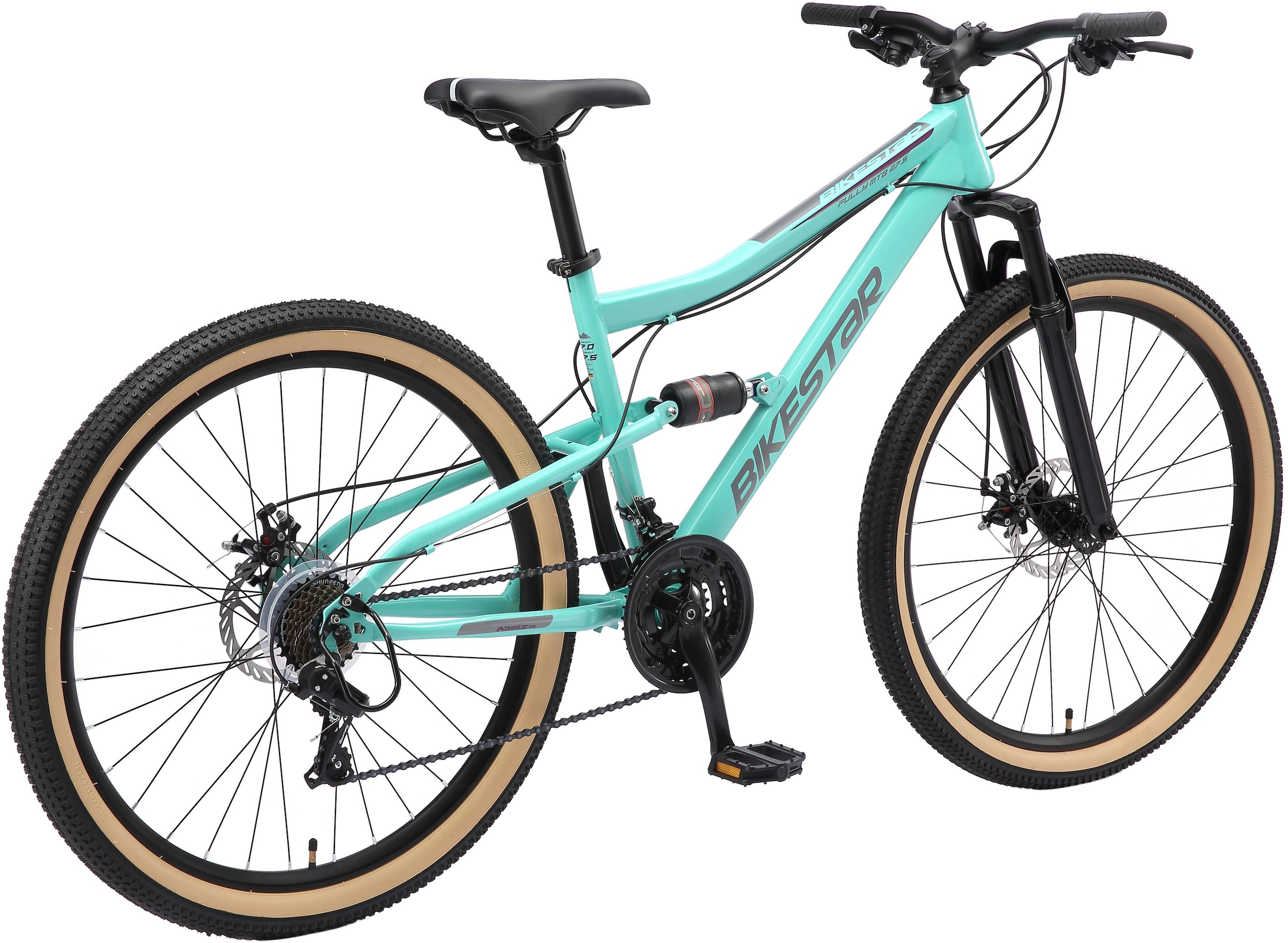 Bikestar Mountainbike 21 Gang Shimano RD-TY300 Schaltwerk Kettenschaltung für Damen und Herren, Kettenschaltung