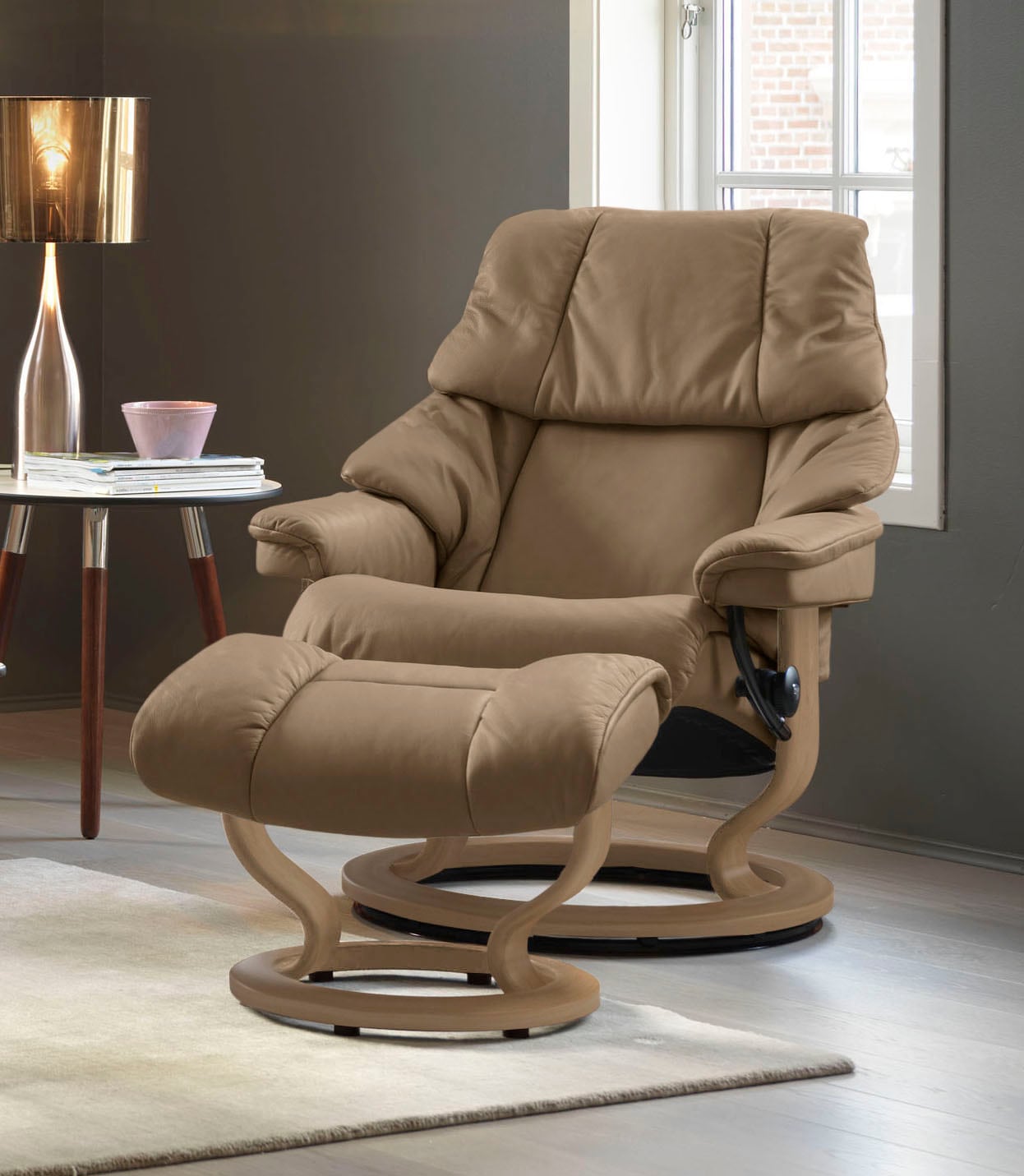 Stressless® Relaxsessel »Reno«, (Set, Relaxsessel mit Hocker), mit Hocker, günstig online kaufen