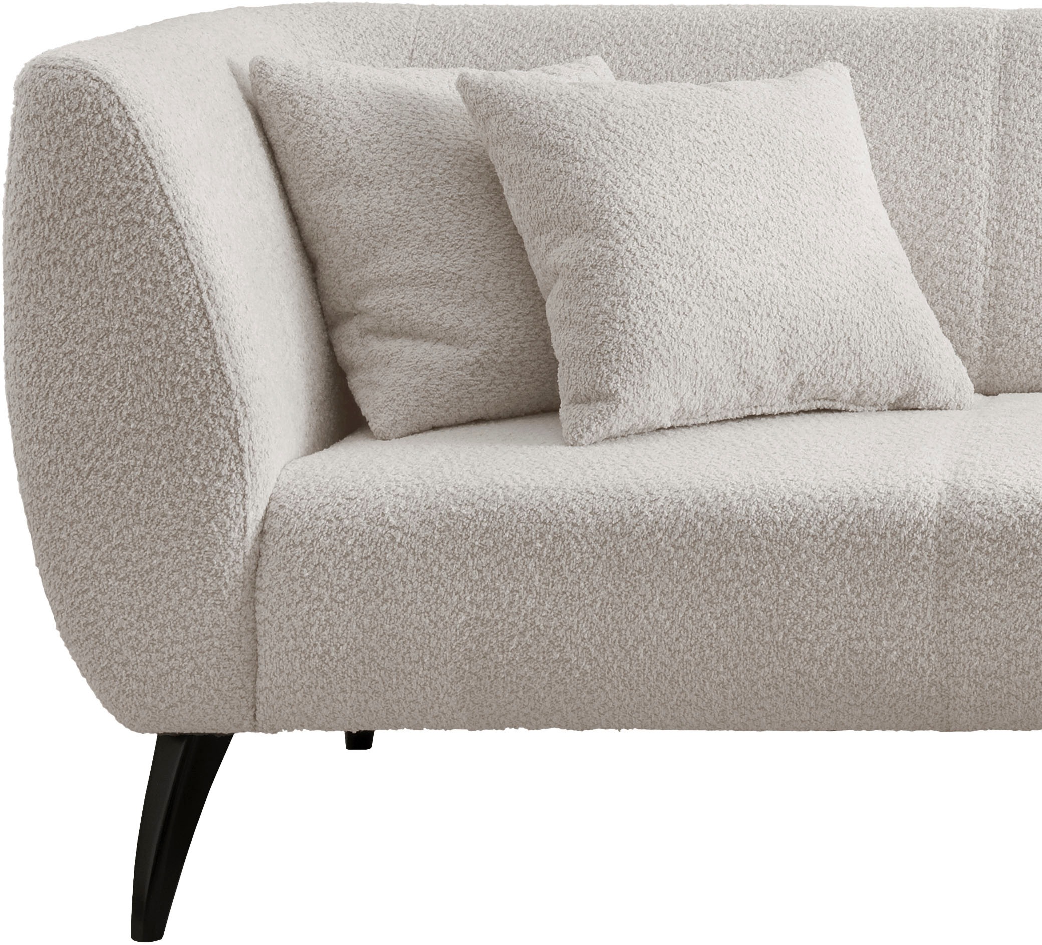 INOSIGN Ecksofa »Colori L-Form«, Holzfußfarbe wählbar, inkl. 4x Zierkissen