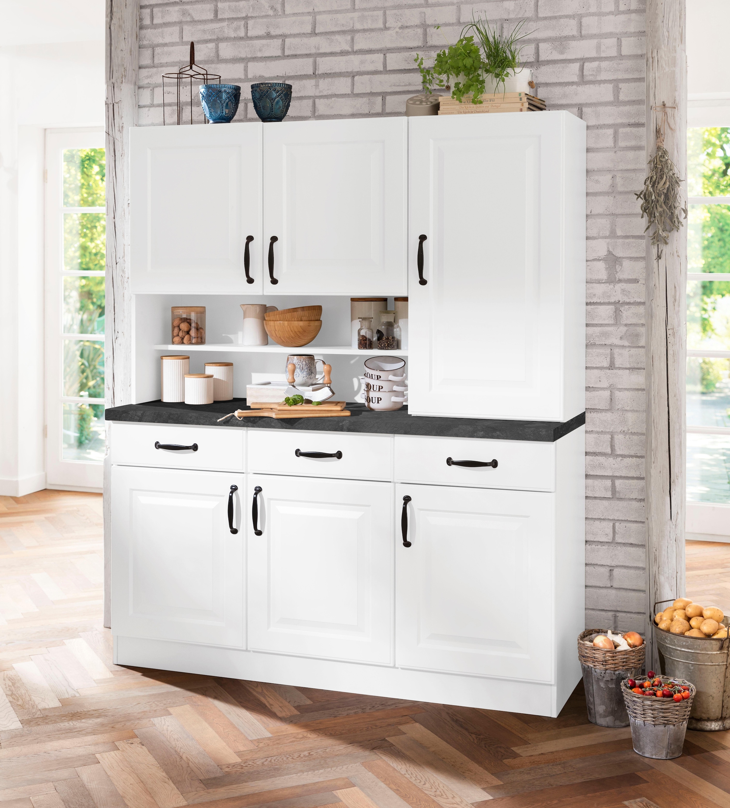 wiho Küchen Küchenbuffet »Erla« 150 cm breit mit Kassettenfront