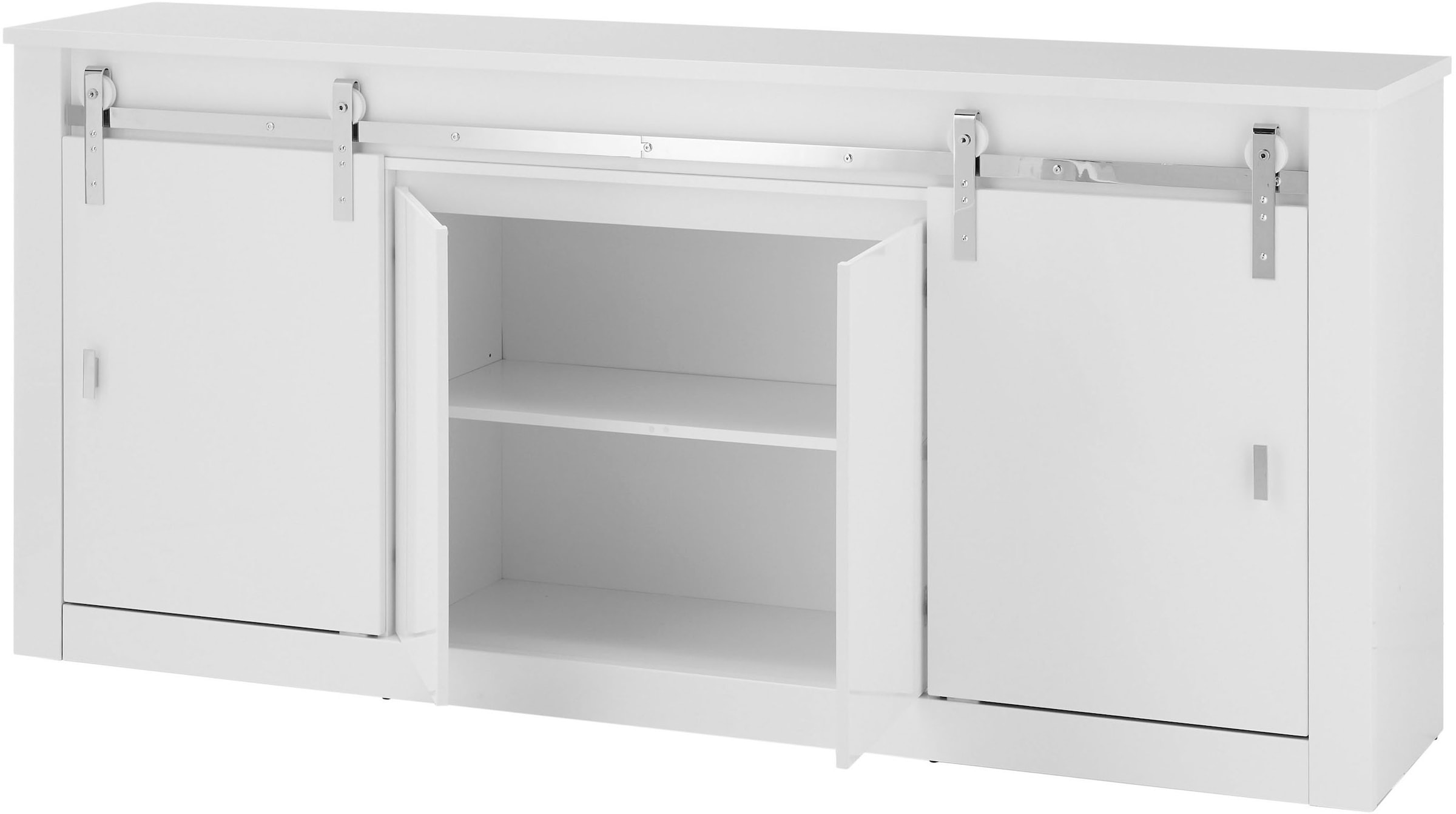 Home affaire Sideboard »Daytona, moderner Schrank, zeitlose Kommode, 201 cm breit« mit Schiebetürenbeschlag in Chrom-Optik, ausreichend Stauraum