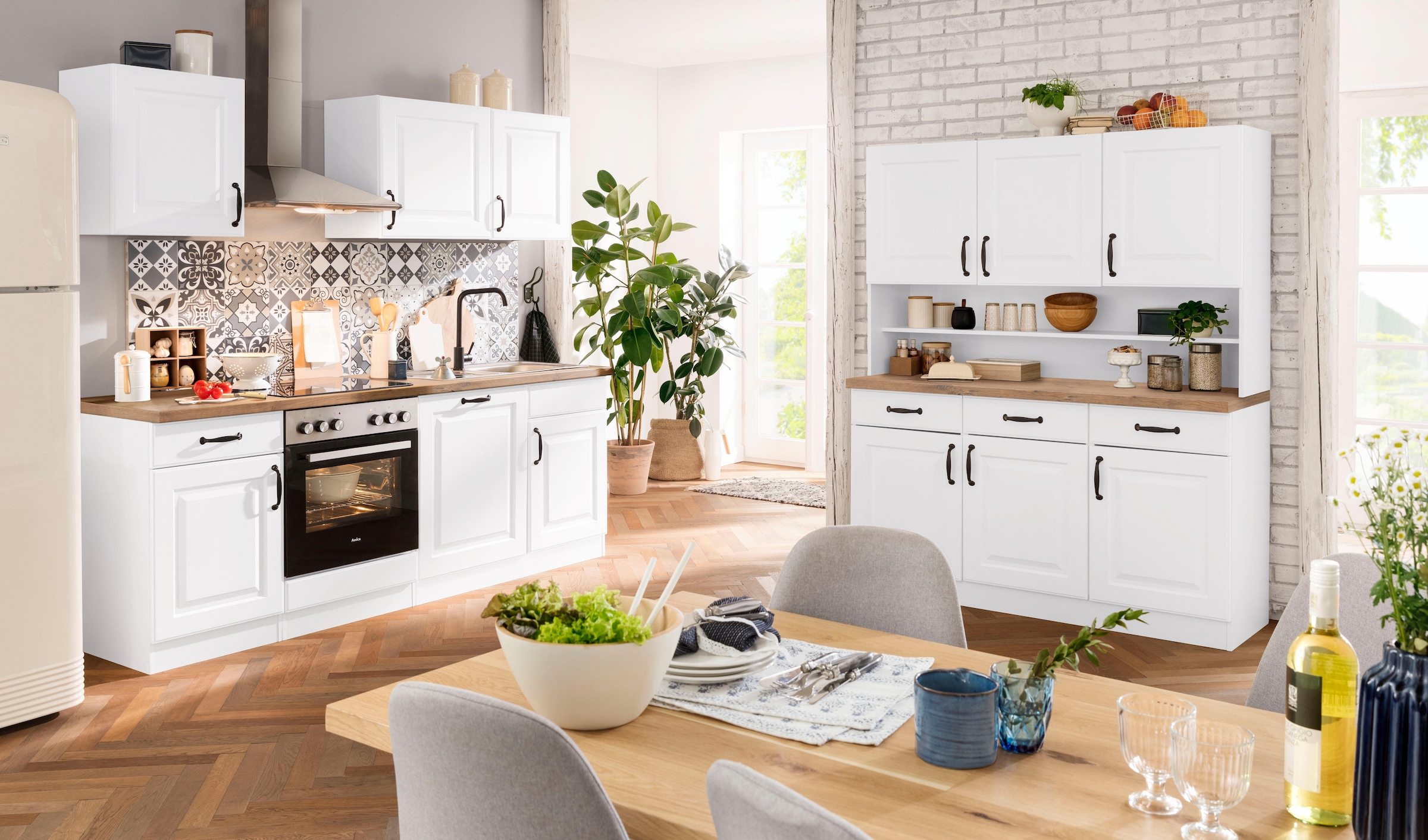 wiho Küchen Küchenbuffet »Erla, TOPSELLER« 150 cm breit mit Kassettenfront