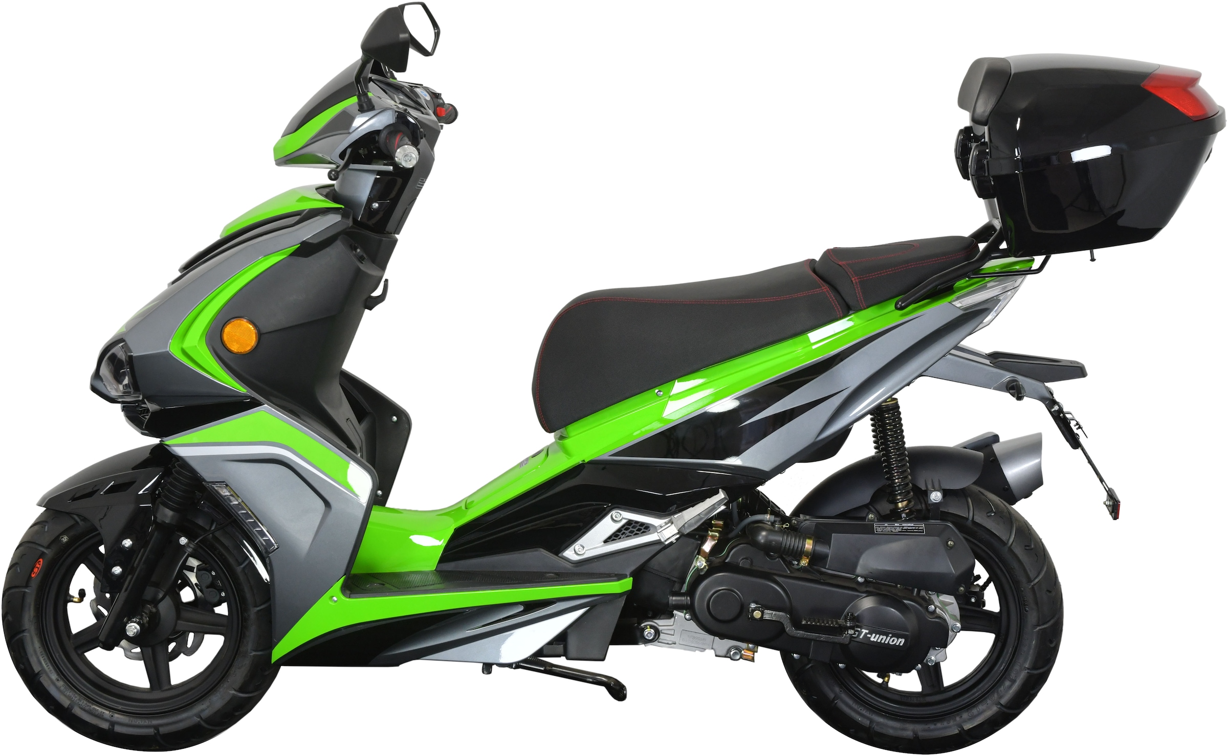 GT UNION Motorroller »Striker 45«, 49,5 cm³, 45 km/h, Euro 5, 3 PS, (Set, mit Topcase), Luftgekühlter Motor